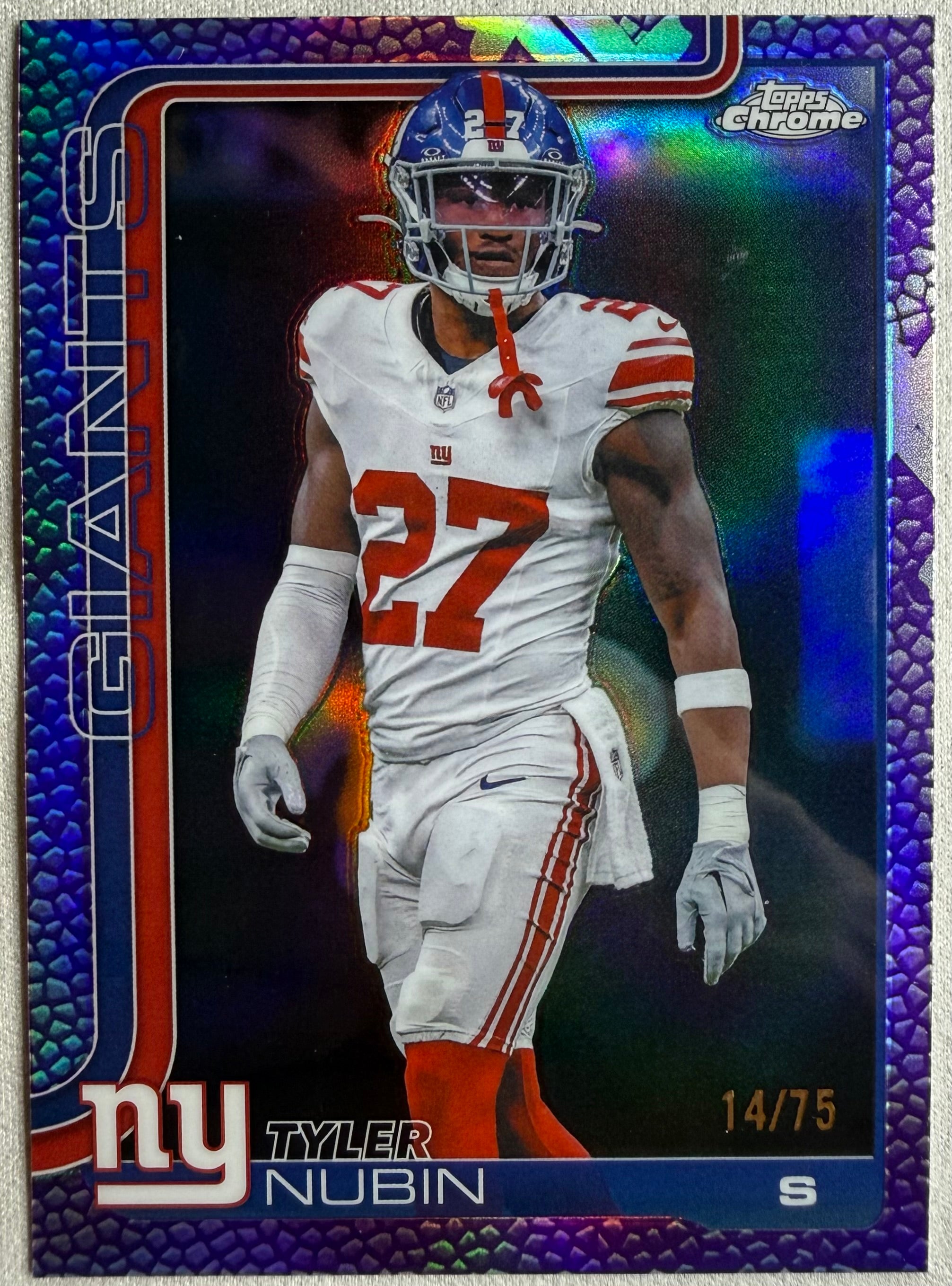 Tyler Nubin 2025 Topps Chrome Football Border Purple Refractor /75 #231