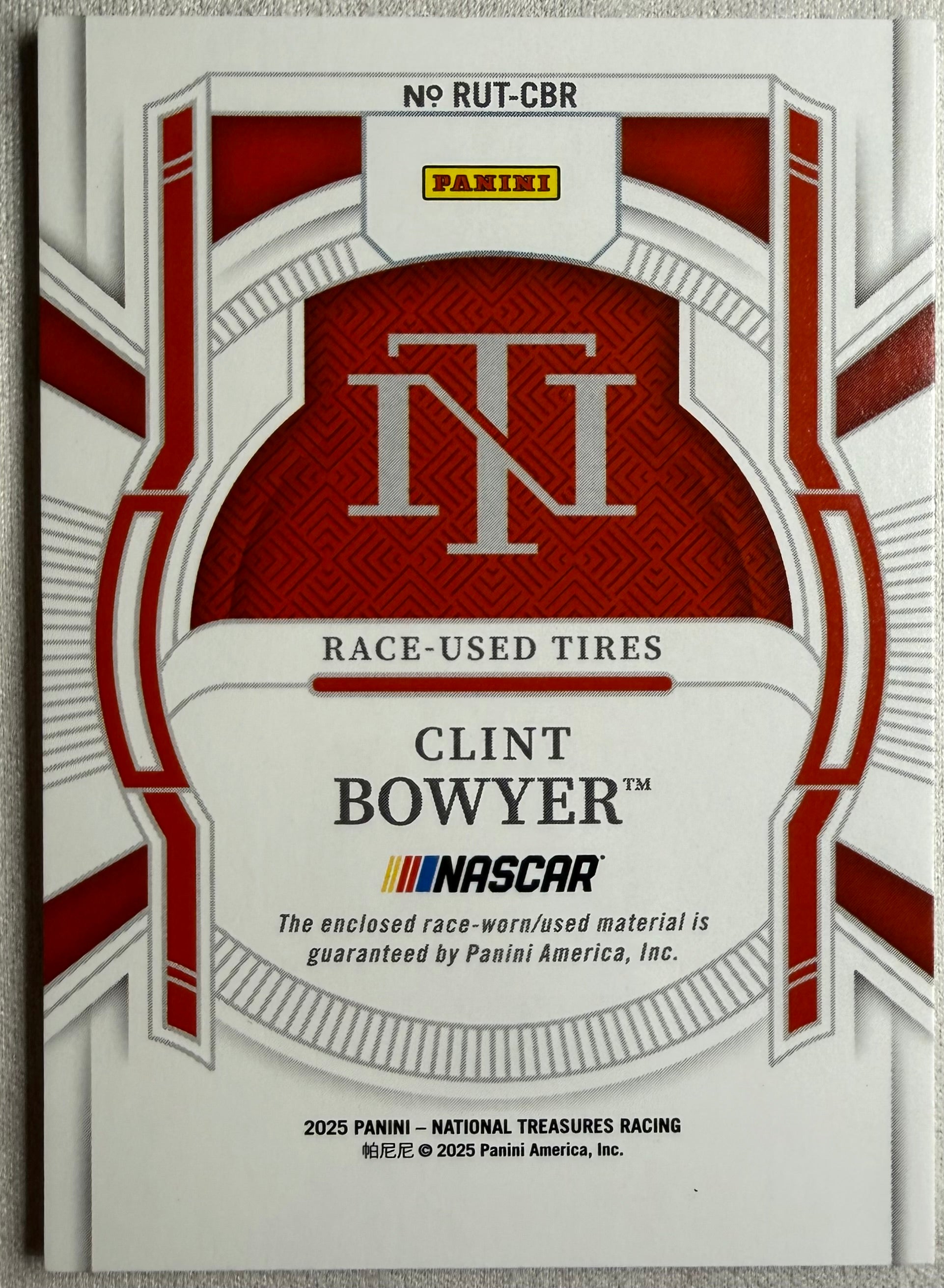 Clint Bowyer 2025 National Treasures Racing Race-Used Tires /75 #RUT-RVG