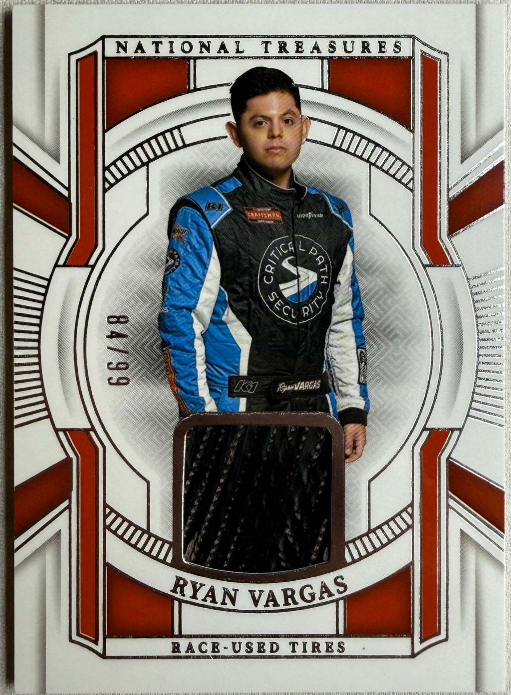 Ryan Vargas 2025 National Treasures Racing Race-Used Tires /99 #RUT-RVG