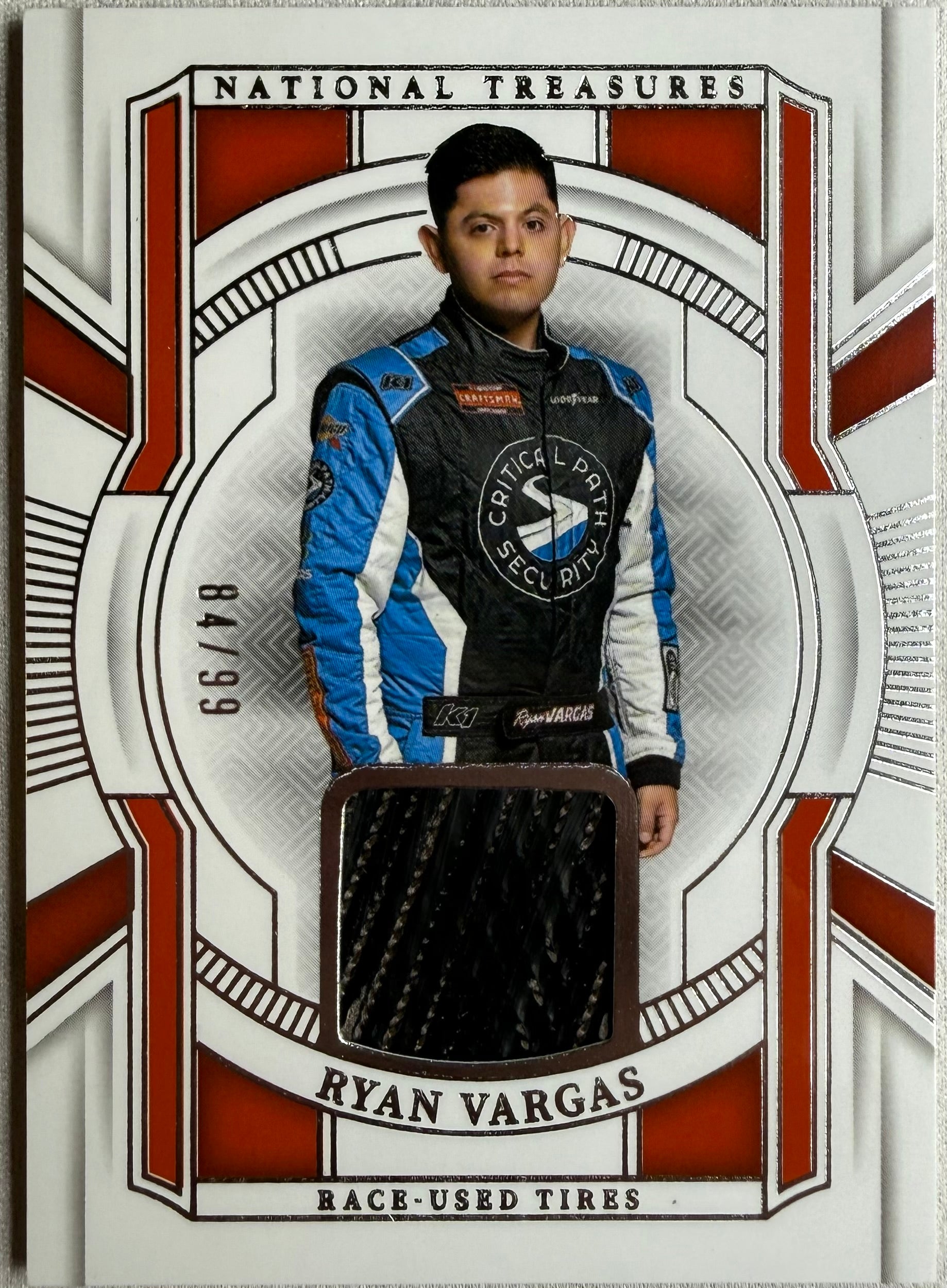 Ryan Vargas 2025 National Treasures Racing Race-Used Tires /99 #RUT-RVG