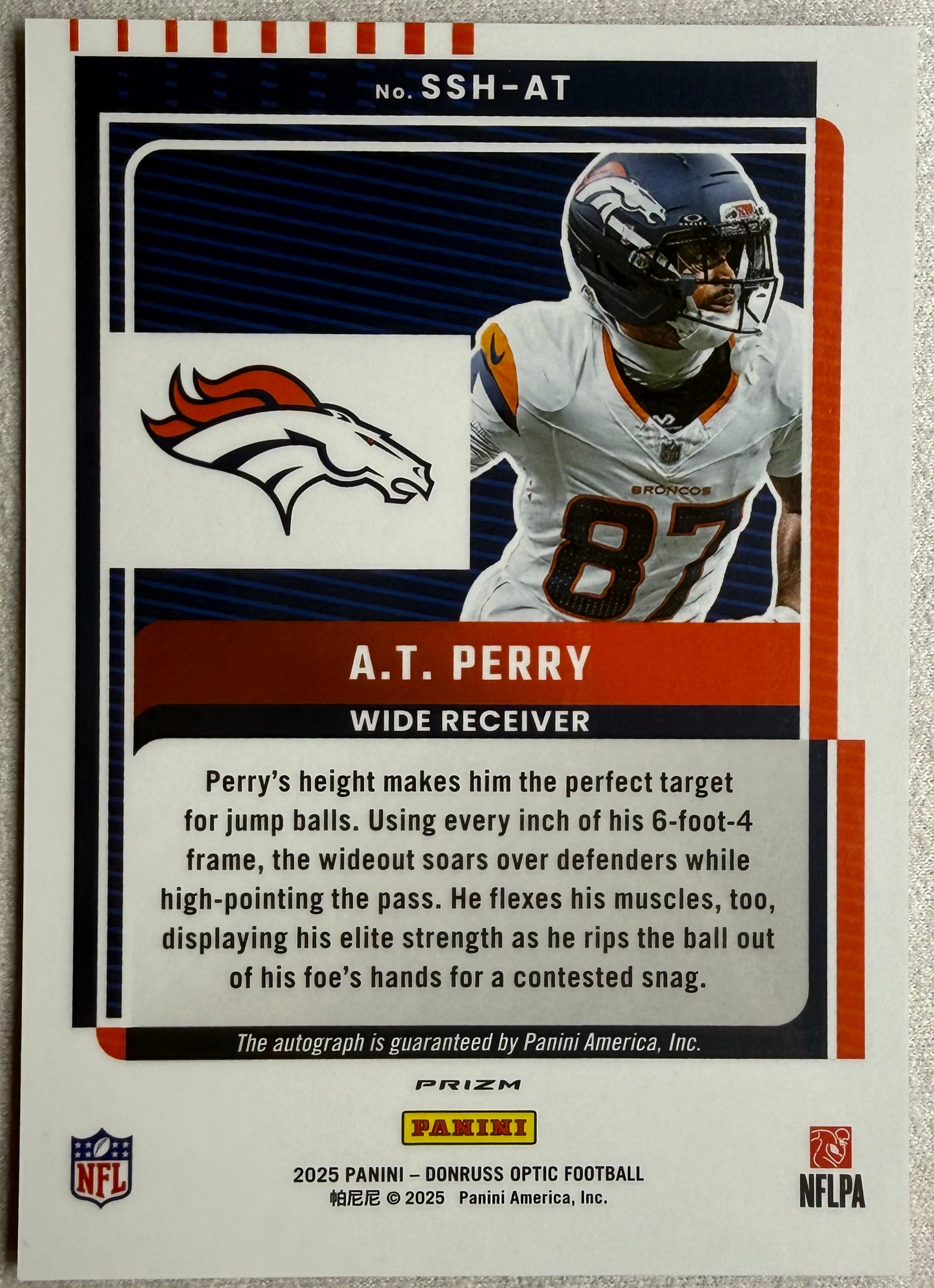 A.T. Perry 2025 Donruss Optic Signature Series Autograph #SSH-AT