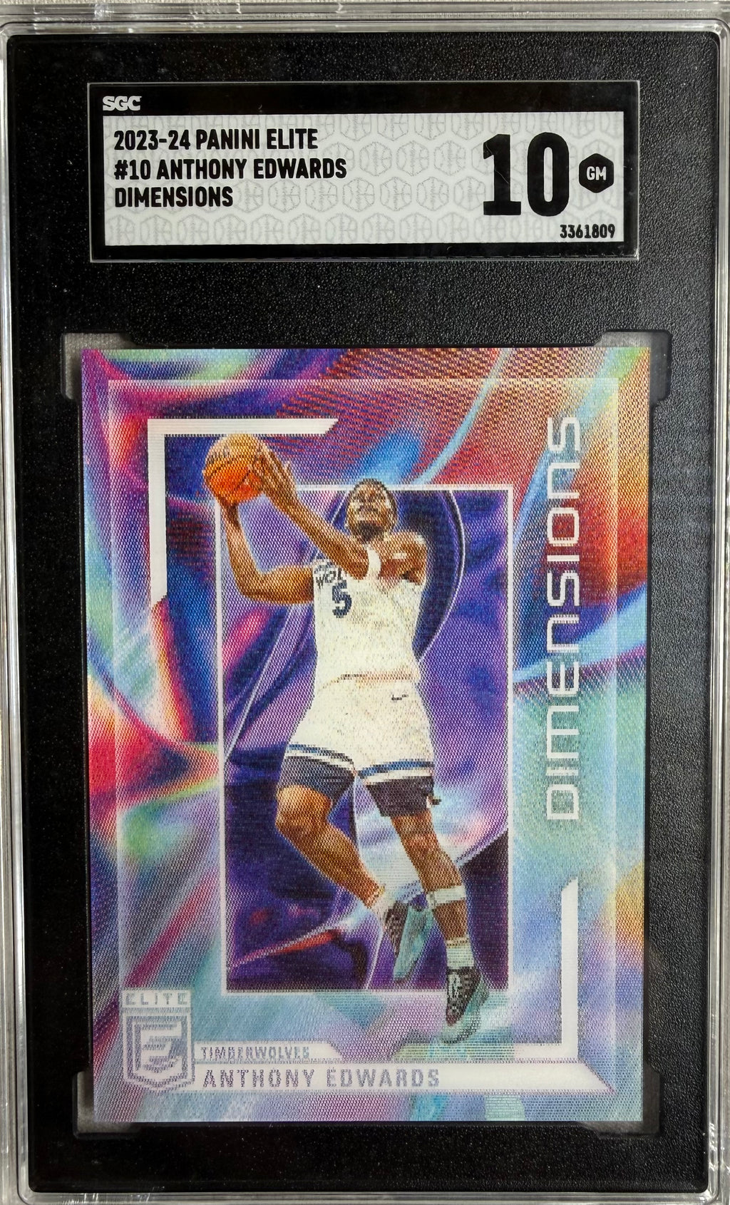 Anthony Edwards 2023-24 Panini Elite Dimensions SGC GM 10 #10