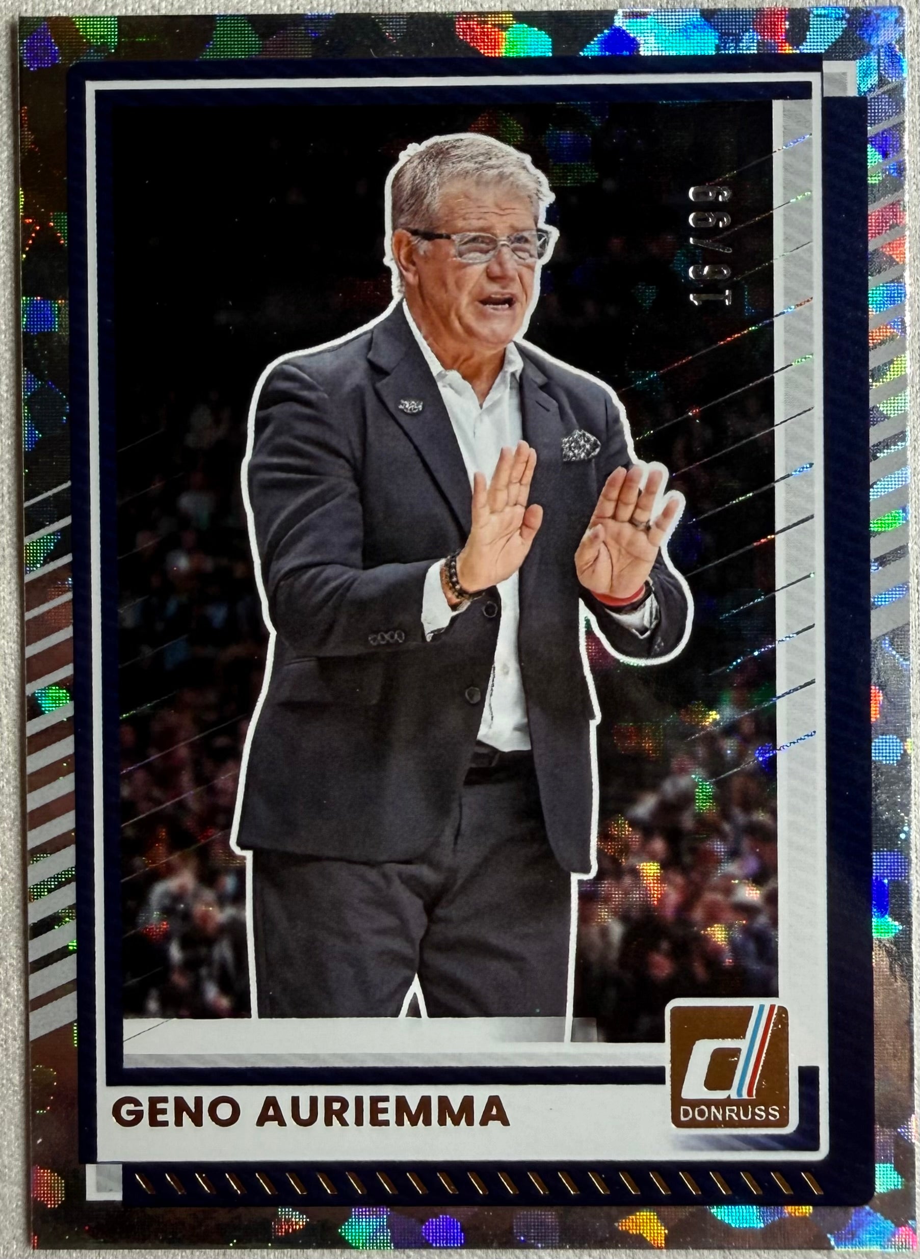 Geno Auriemma 2026 Donruss Basketball Cracked Ice /99 #193