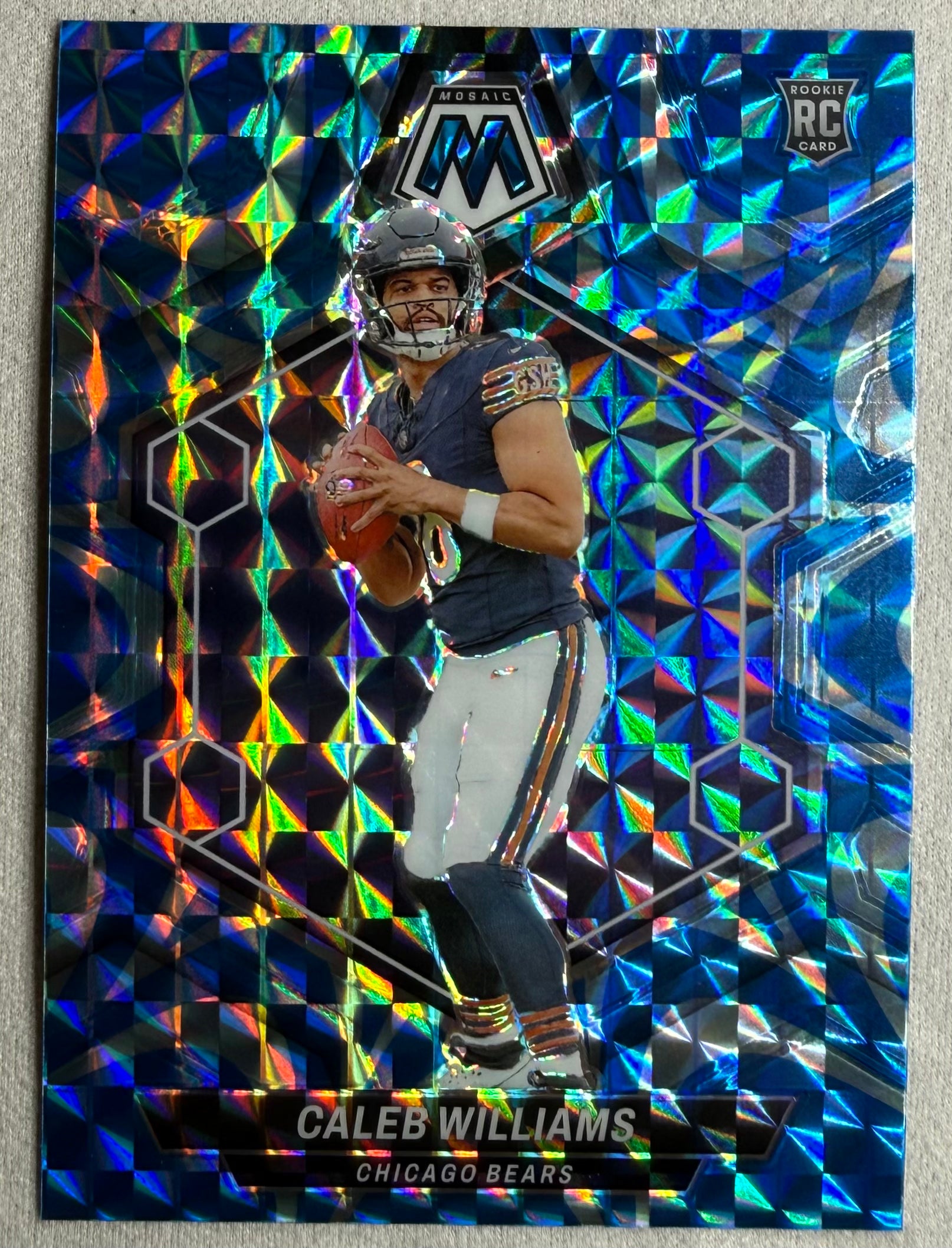 2024 Panini Mosaic Blue Reactive Caleb Williams Rookie #301