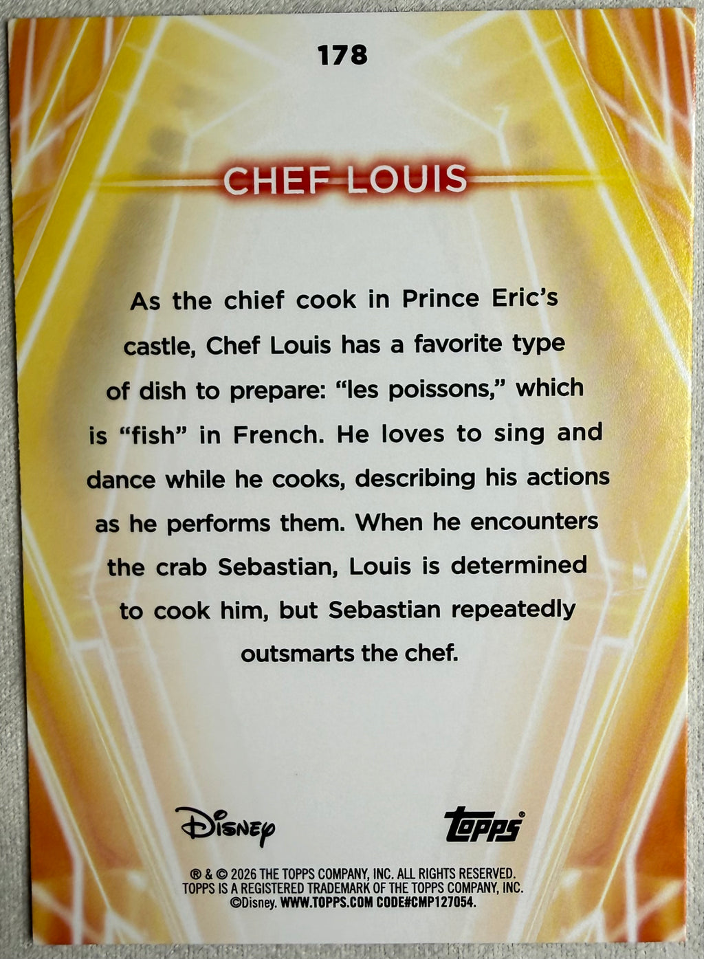 Chef Louis Topps Disney Neon Snowcaps #178