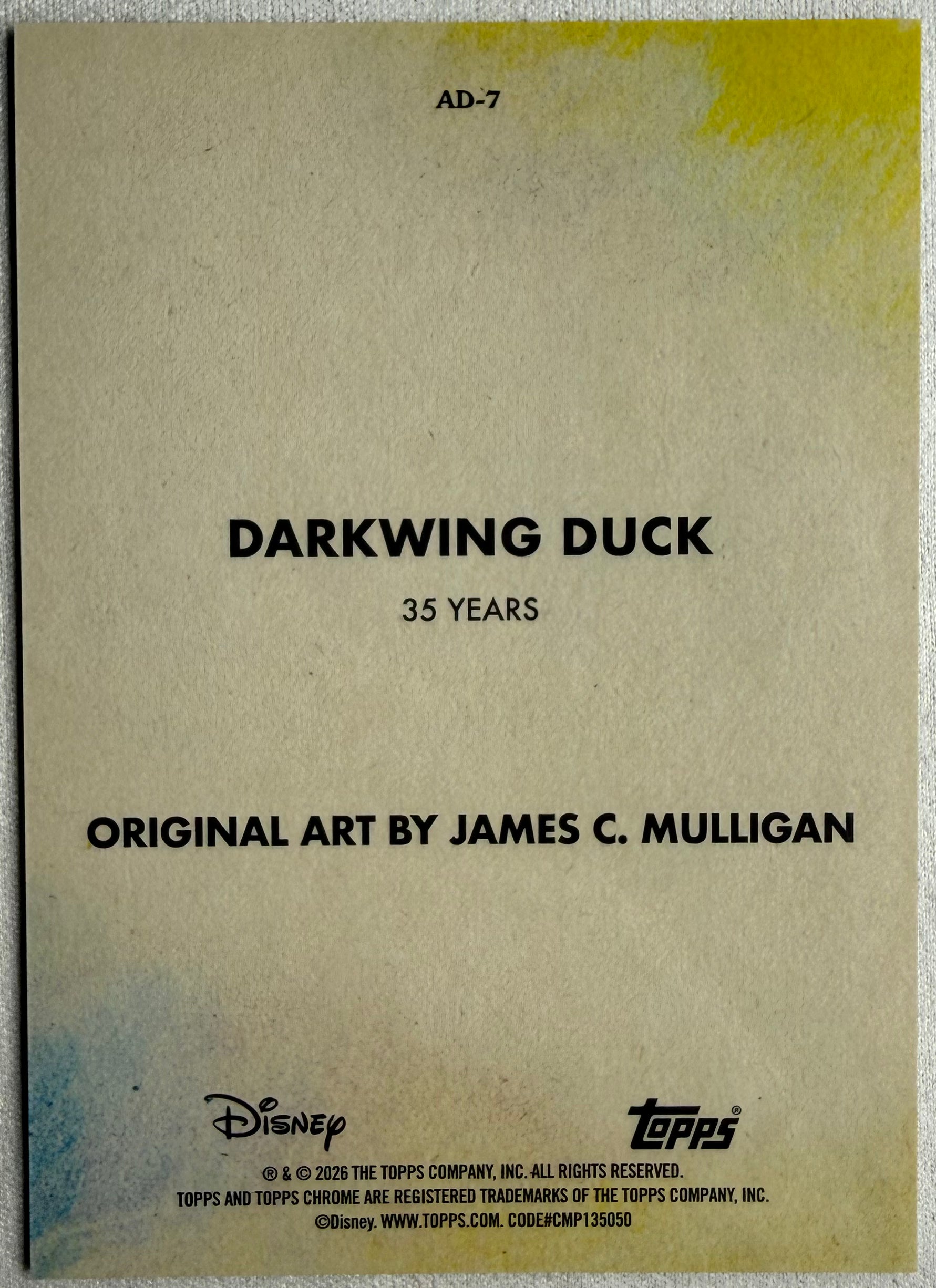 Darkwing Duck 2026 Topps Chrome Disney Original Art #AD-7