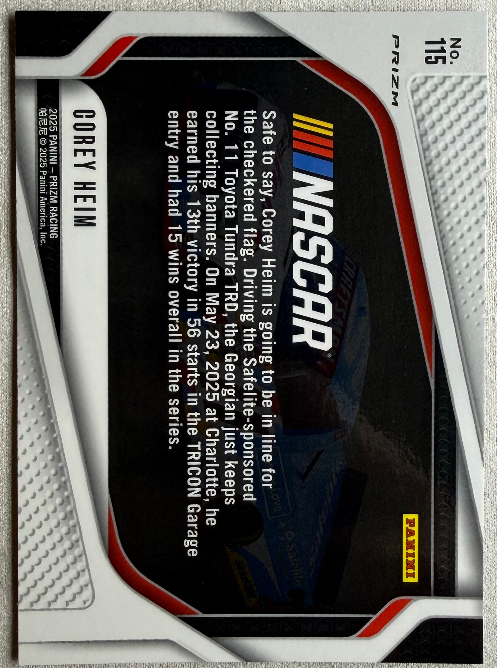 Corey Heim 2025 Prizm Racing Silver #115