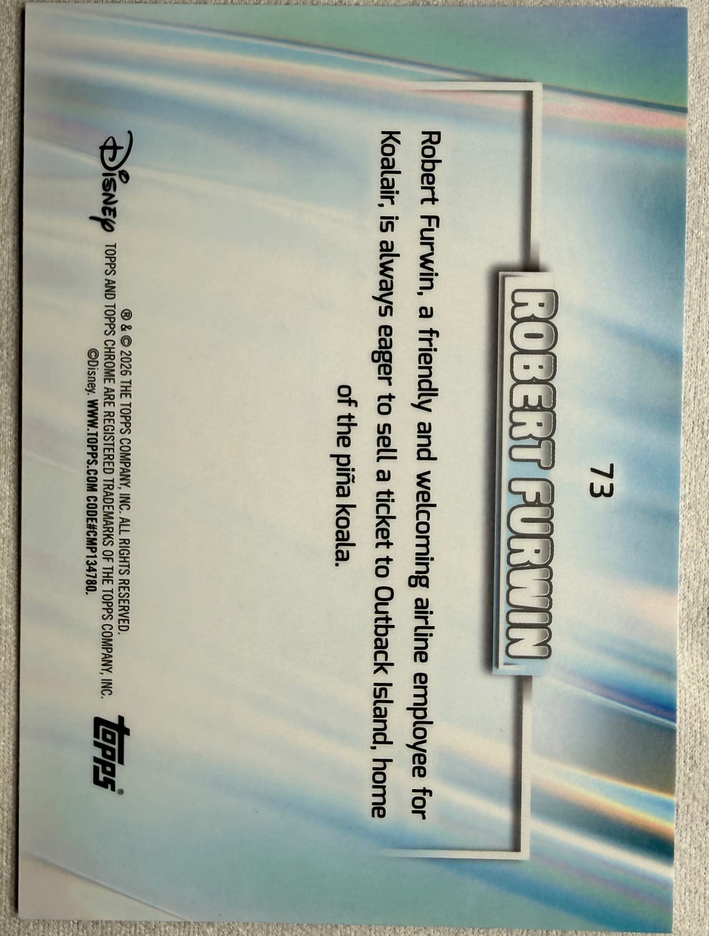 Robert Furwin Debut 2026 Topps Chrome Disney Blue Mini Diamonds /150 #73