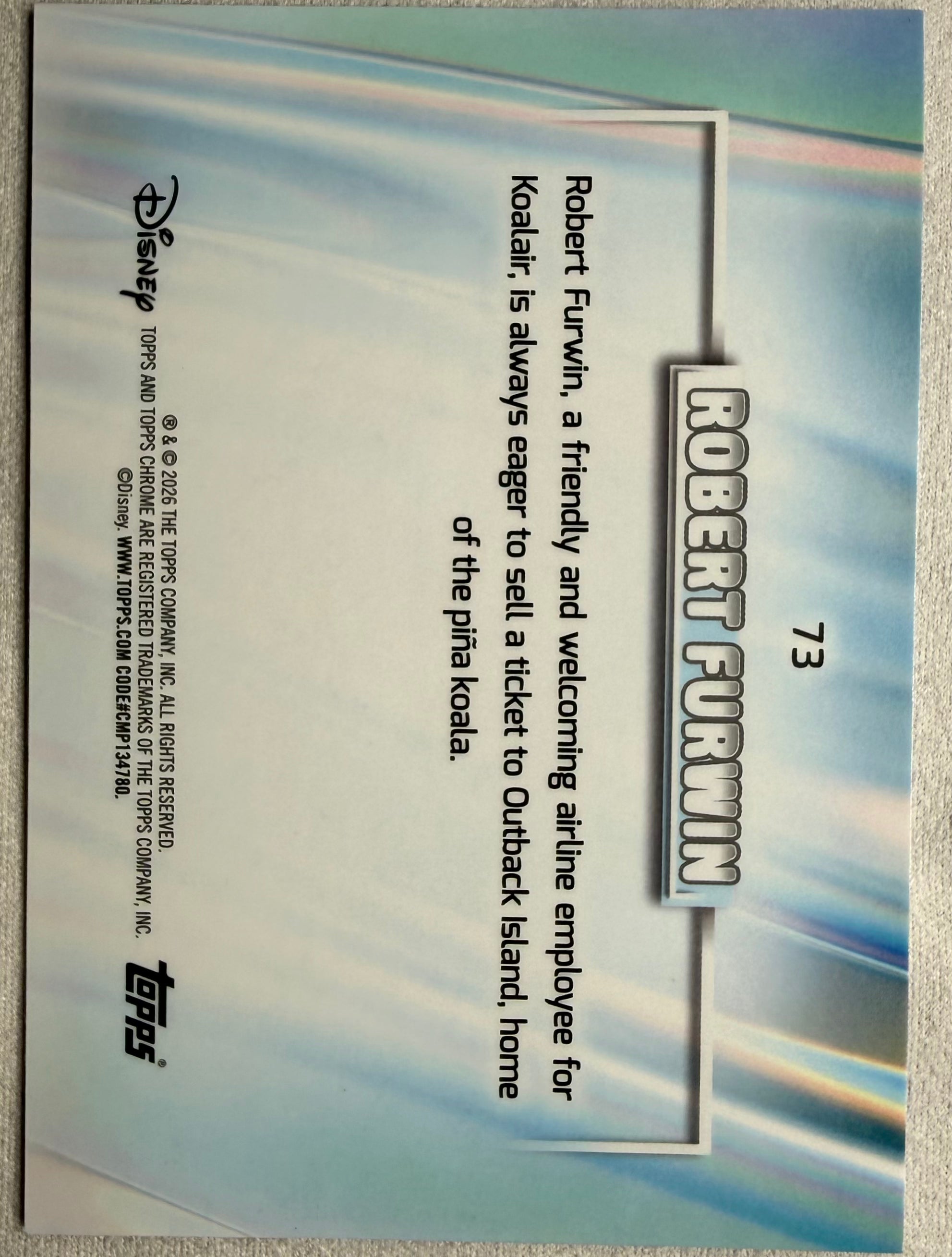 Robert Furwin Debut 2026 Topps Chrome Disney Blue Mini Diamonds /150 #73