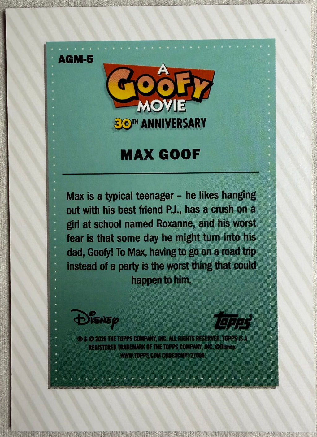 A Goofy Movie 30th Anniversary 2026 Topps Disney Neon #AGM-5