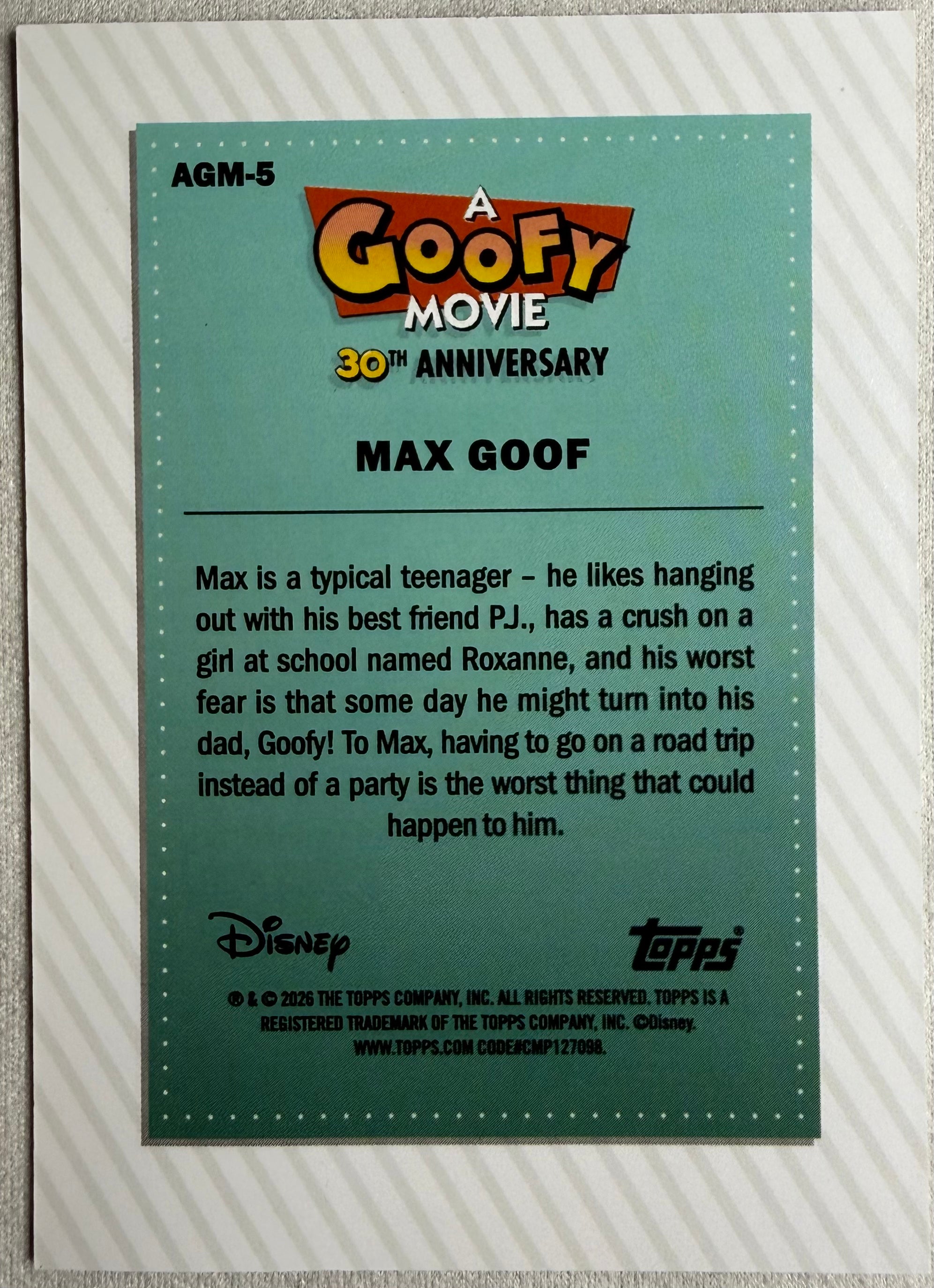 A Goofy Movie 30th Anniversary 2026 Topps Disney Neon #AGM-5
