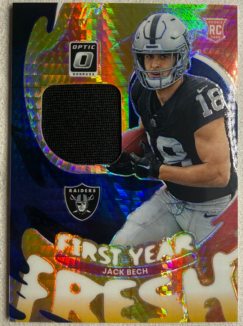 Jack Bech 2025 Donruss Optic First Year Fresh Rookie Patch #FYFBH-JBH