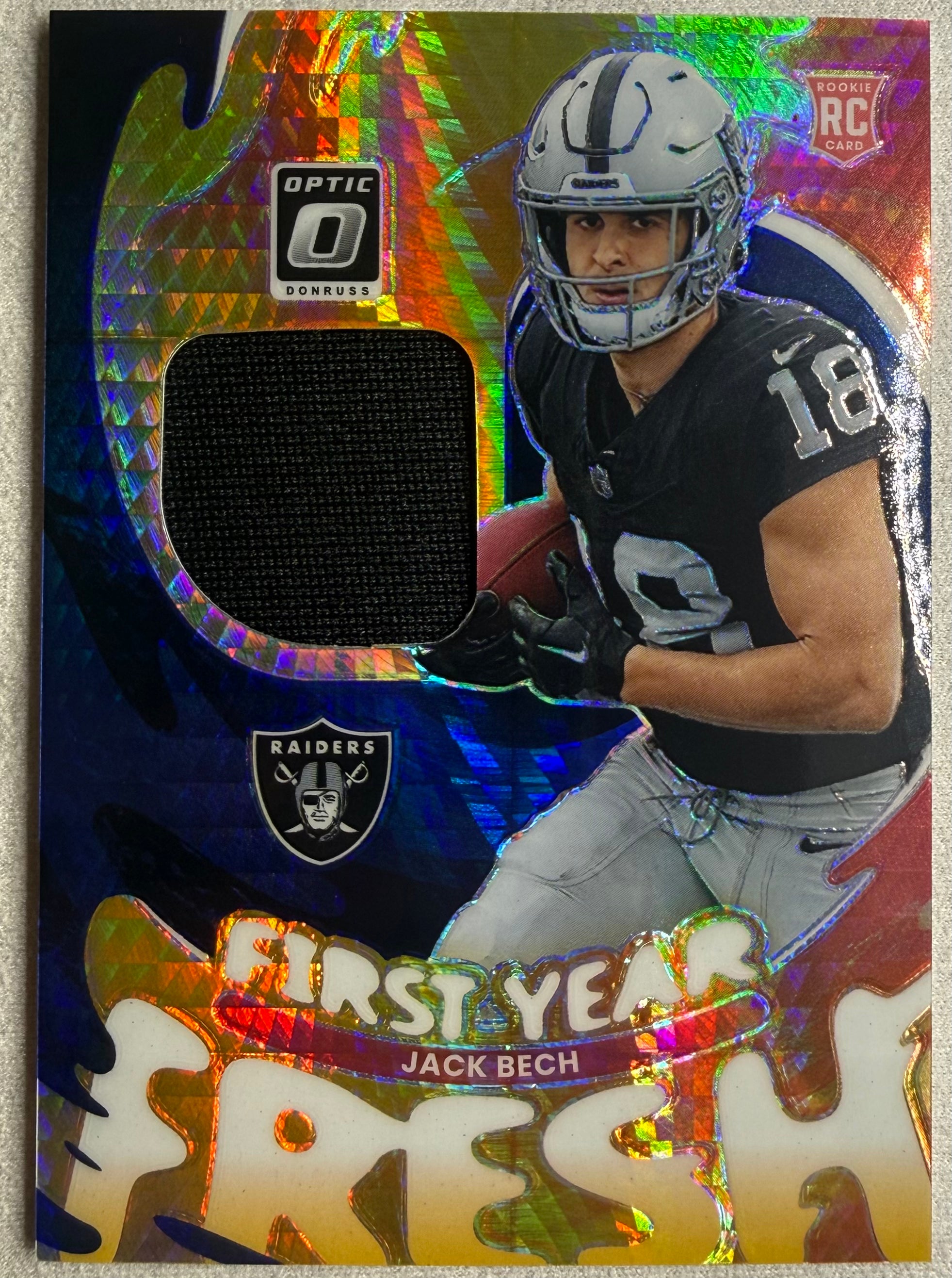 Jack Bech 2025 Donruss Optic First Year Fresh Rookie Patch #FYFBH-JBH