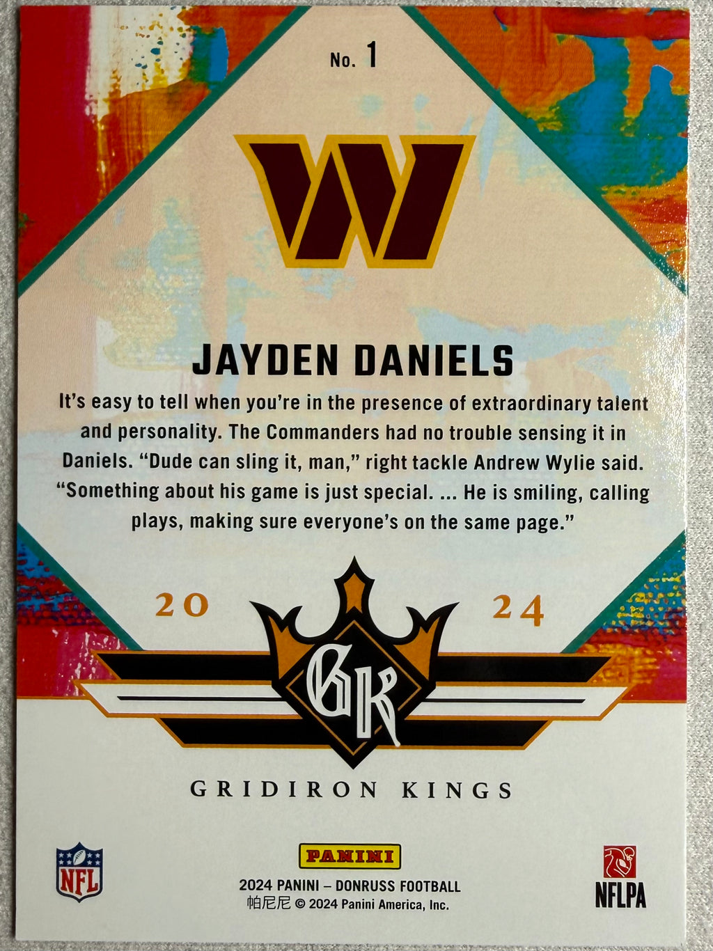 2024 Panini Donruss Gridiron Kings Jayden Daniels Rookie #1