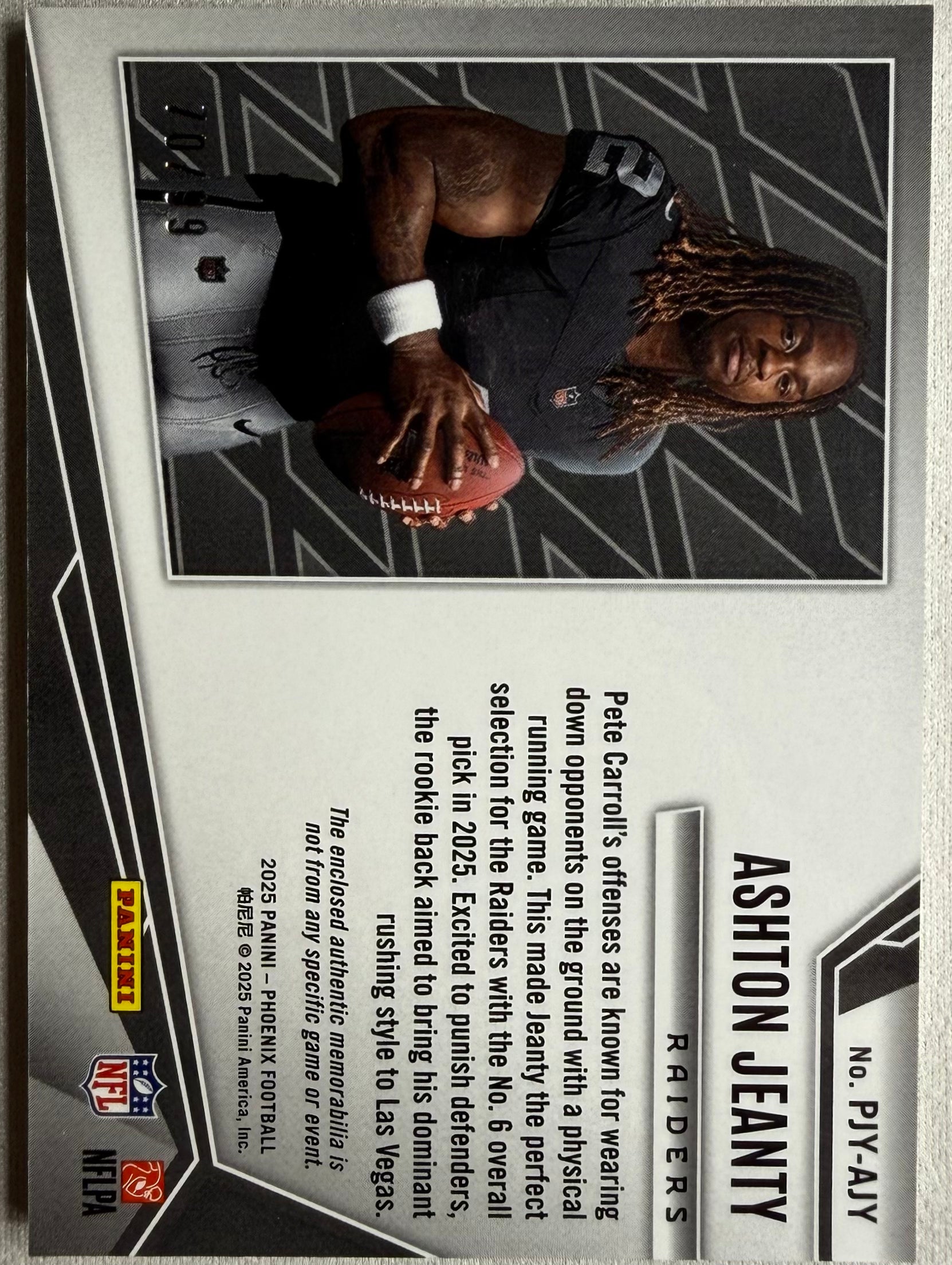 Ashton Jeanty 2025 Phoenix Green Rookie Phenom Patch /99 #PJY-AJY