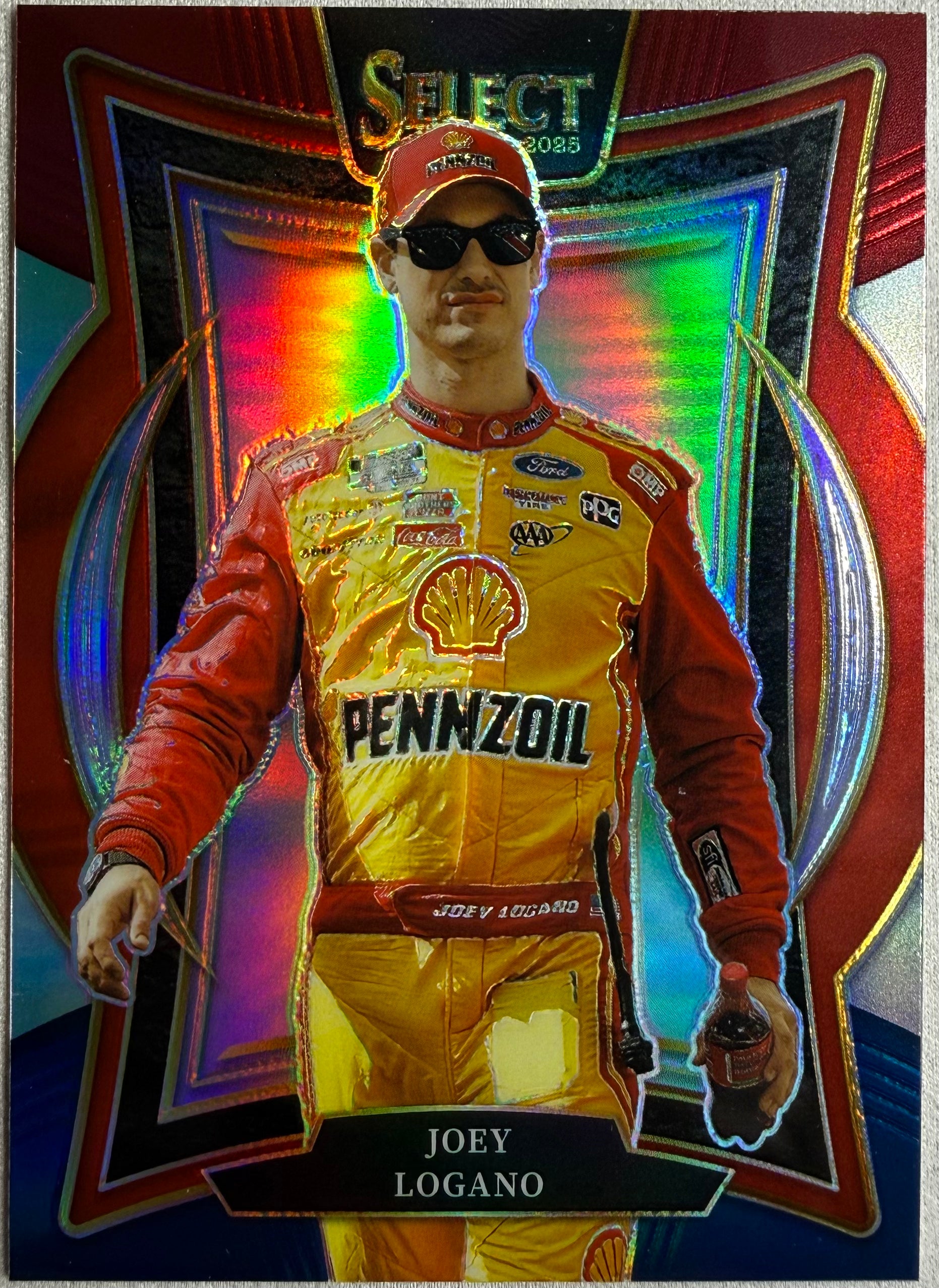 Joey Logano 2025 Select Racing Grandstand Red White Blue Prizm /249