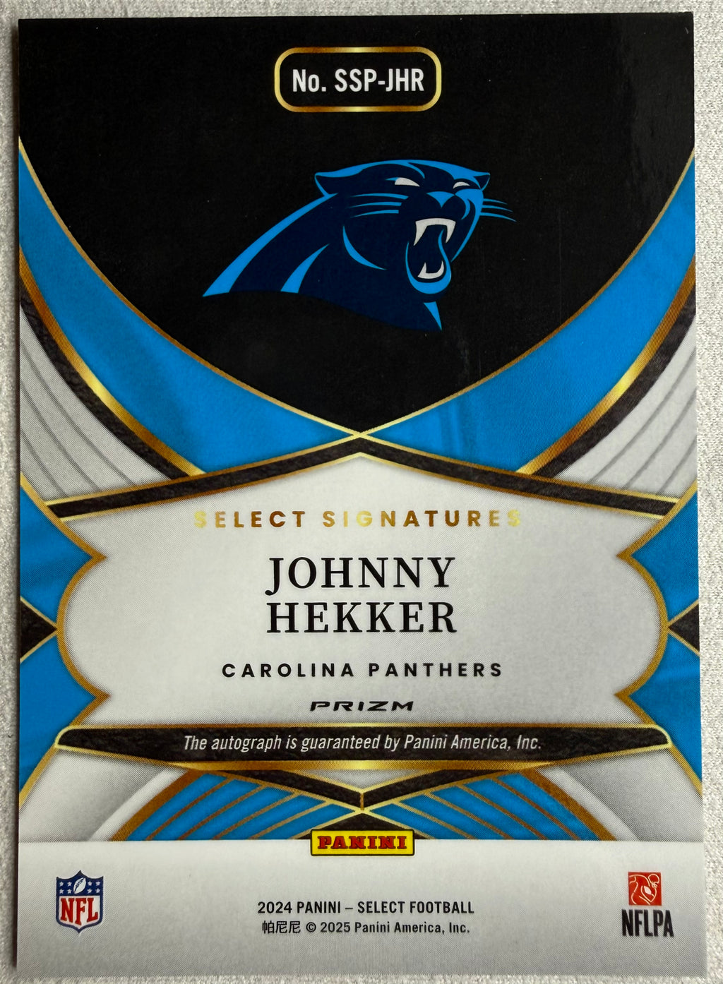 2024 Panini Select Signatures Johnny Hekker #SSP-JHR