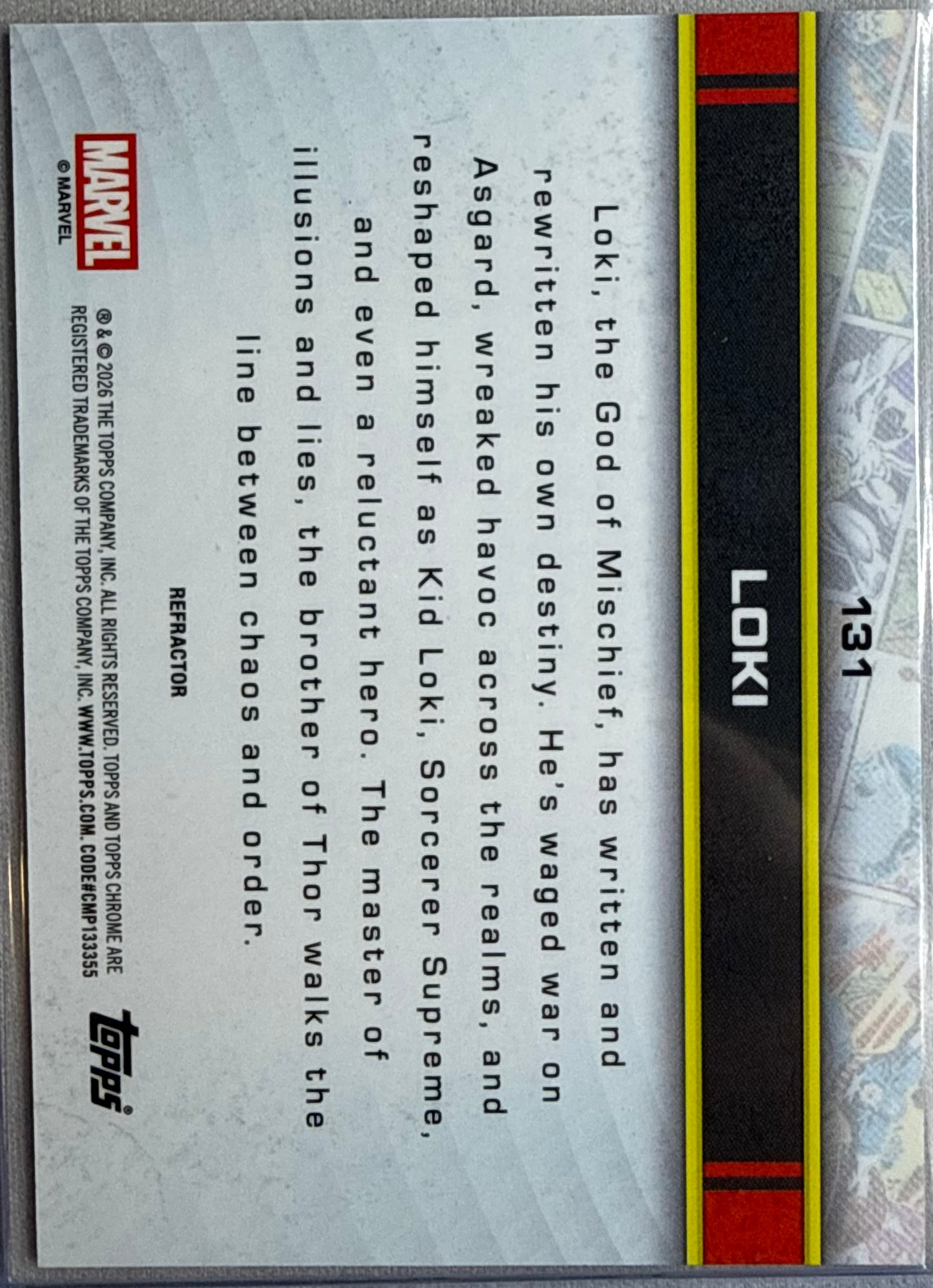 Loki 2026 Topps Chrome Marvel Refractor #131