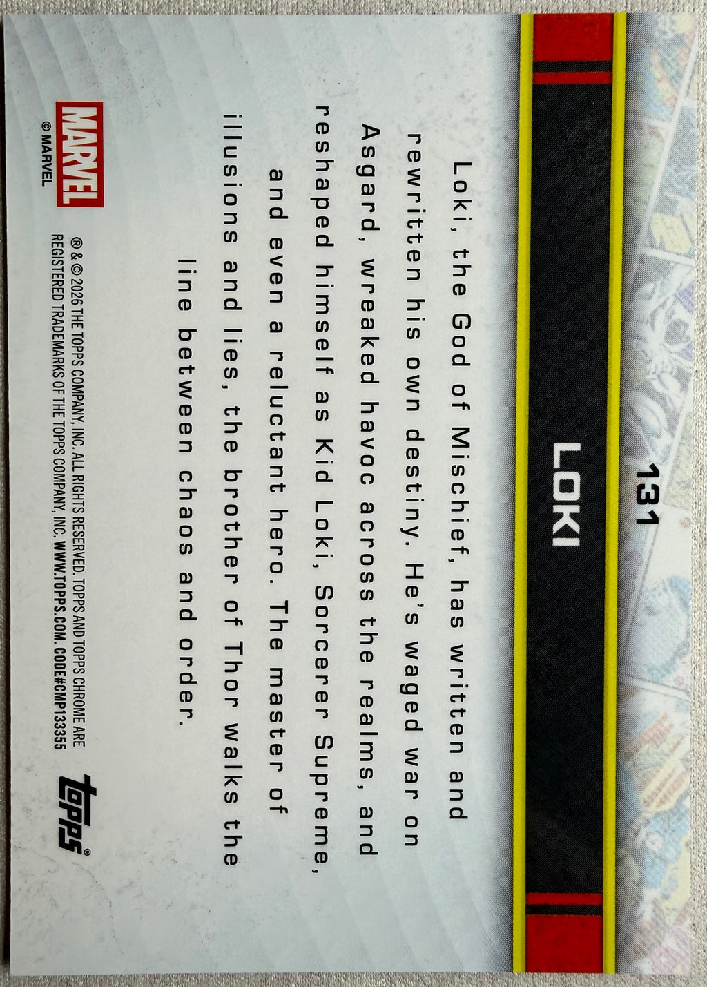 Loki 2026 Topps Chrome Marvel #131
