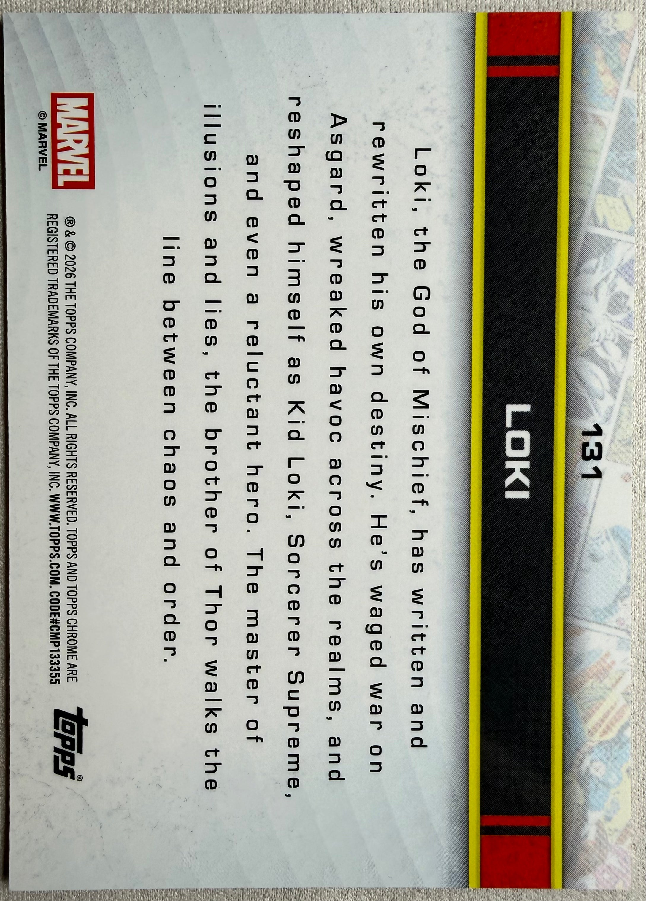 Loki 2026 Topps Chrome Marvel #131
