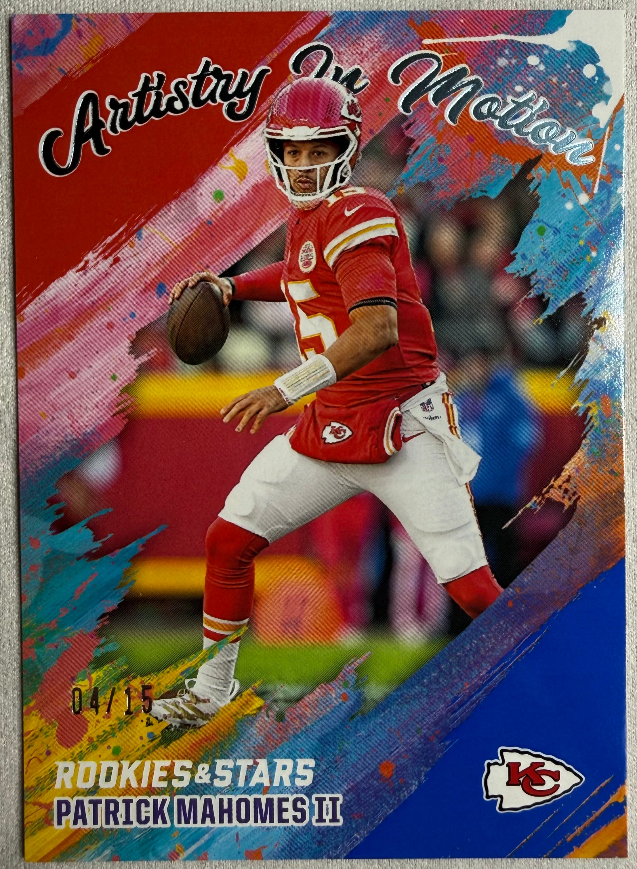 Patrick Mahomes 2025 Rookies and Stars Artistry in Motion Blue /15 #9