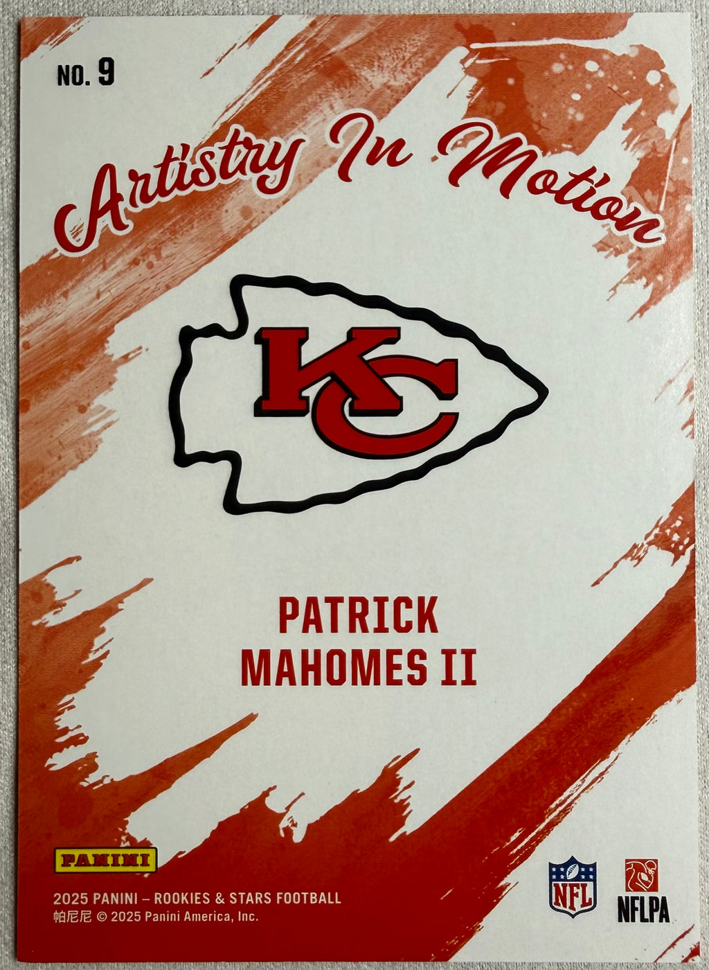 Patrick Mahomes 2025 Rookies and Stars Artistry in Motion Blue /15 #9