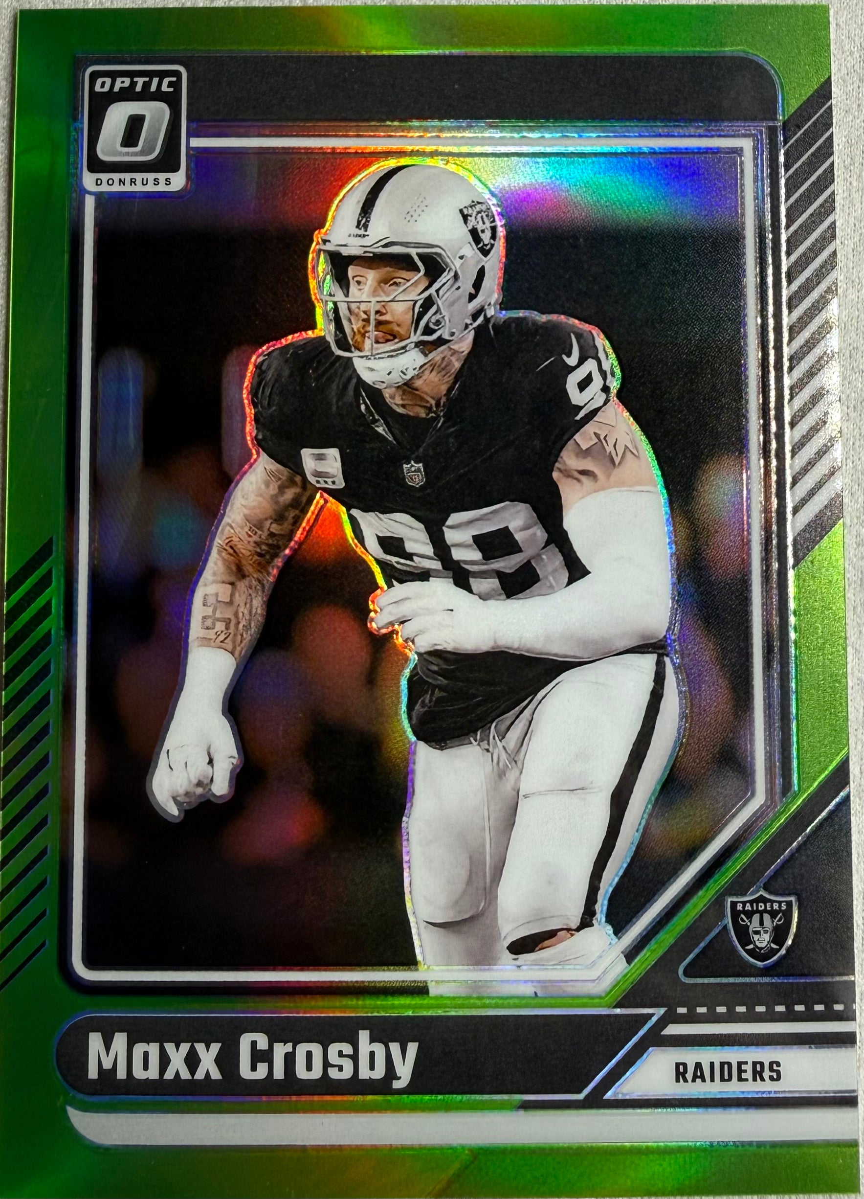 2024 Panini Donruss Optic Lime Green Maxx Crosby /50 #105