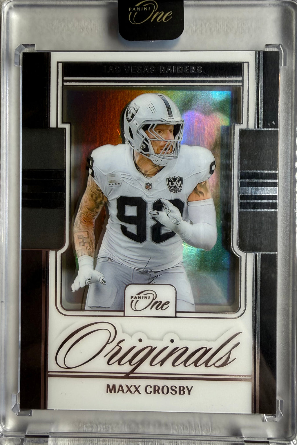 Maxx Crosby 2024 Panini One Originals Relic Still Sealed #00-MXY