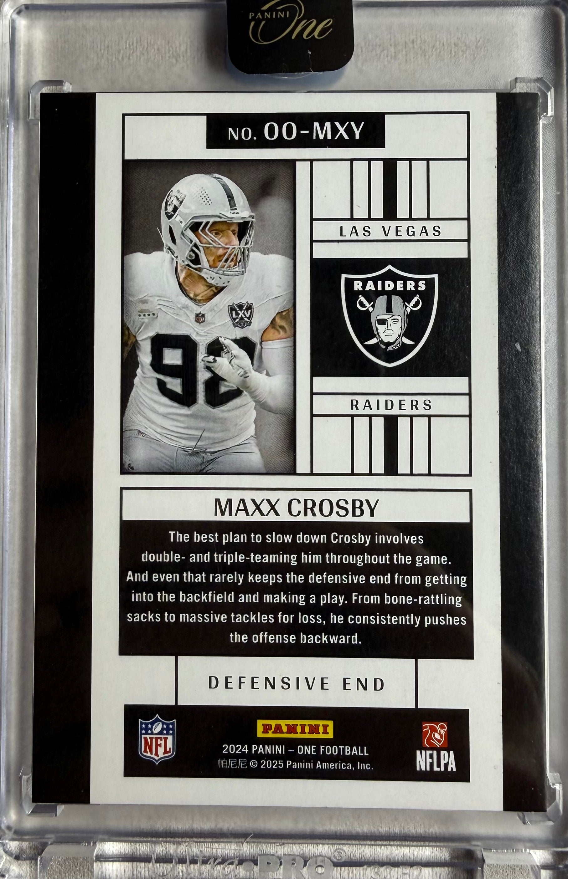 Maxx Crosby 2024 Panini One Originals Relic Still Sealed #00-MXY