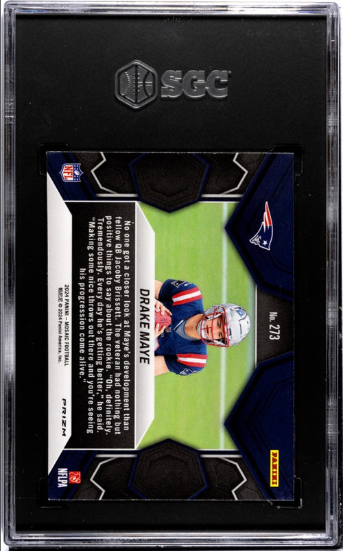 2024 Panini Mosaic Blue Reactive NFL Debut Drake Maye #273 SGC NM-MT 8.5