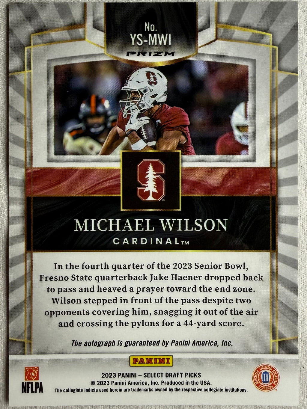 2023 Panini Select Draft Picks Youth Explosion Autograph Michael Wilson #YS-MWI