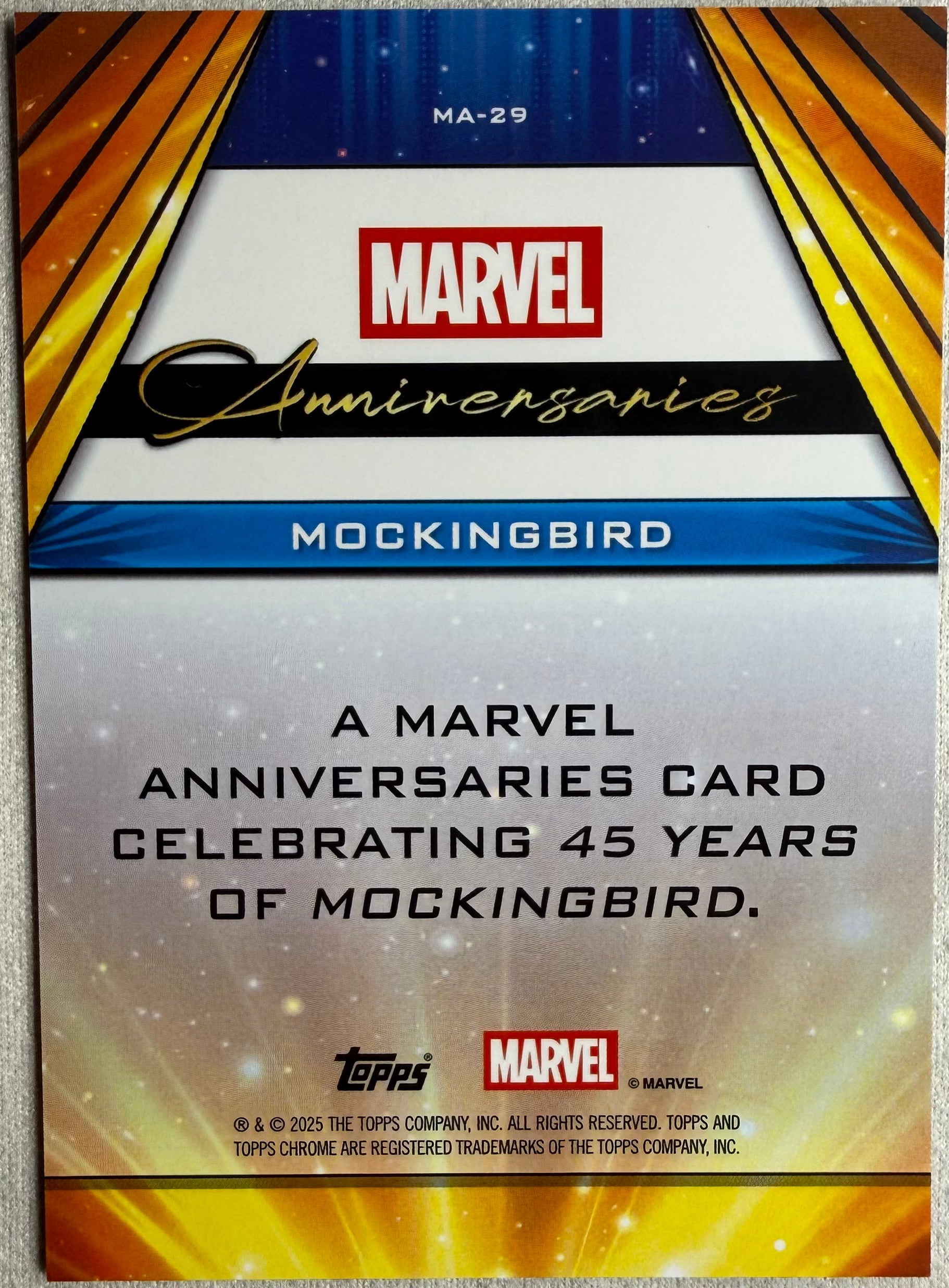 Mockingbird 2025 Topps Chrome Marvel 45th Anniversary #MA-29