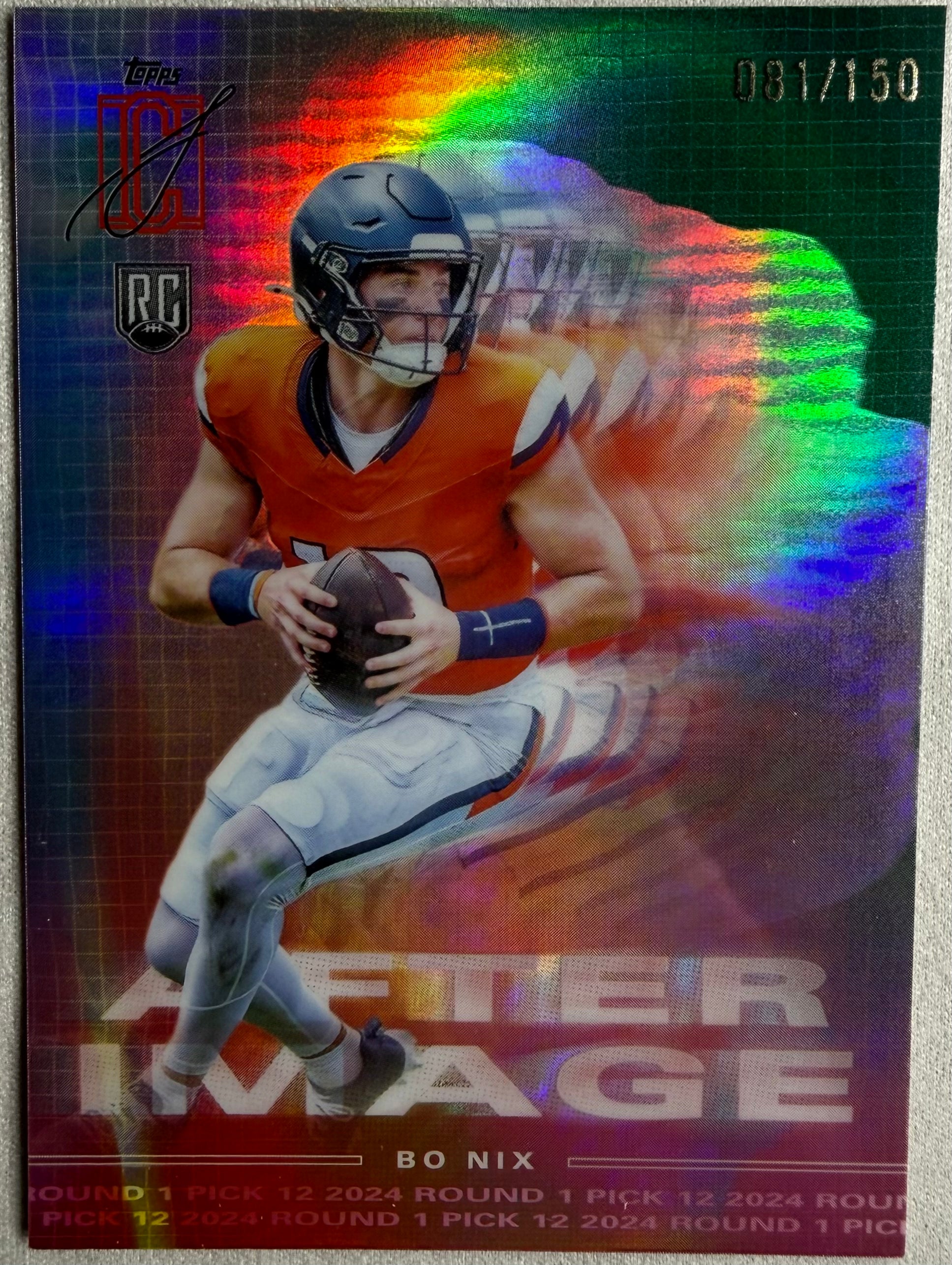 Bo Nix 2025 Topps Signature Class After Image Rookie /150 #AI-9