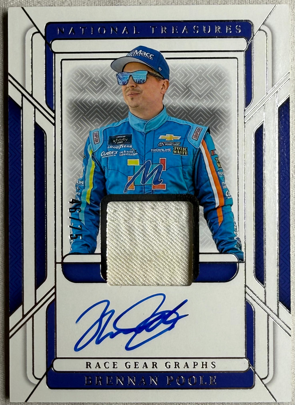 Brennan Poole 2025 National Treasures Racing Race Gear Graphs Patch Auto /75