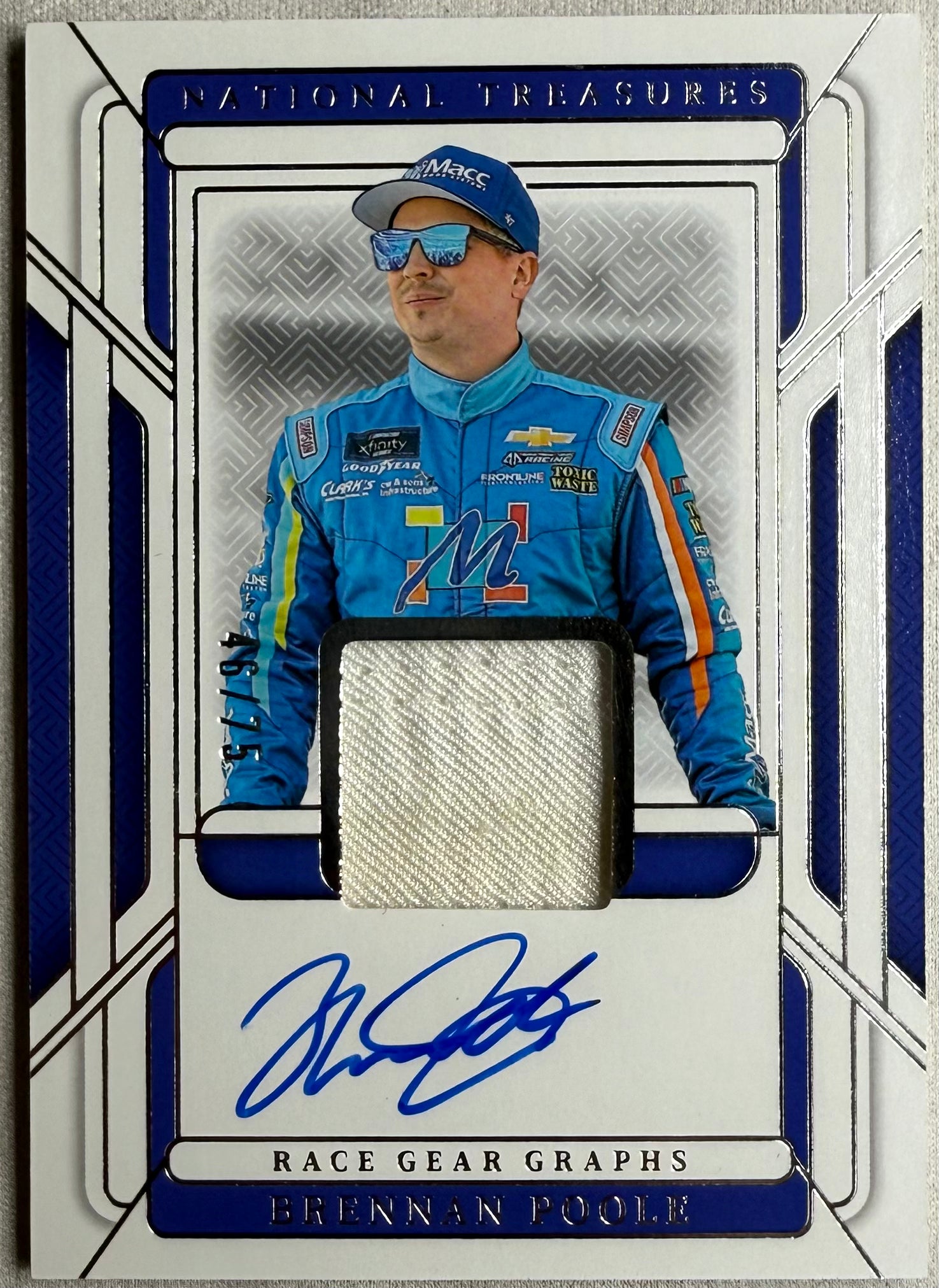 Brennan Poole 2025 National Treasures Racing Race Gear Graphs Patch Auto /75