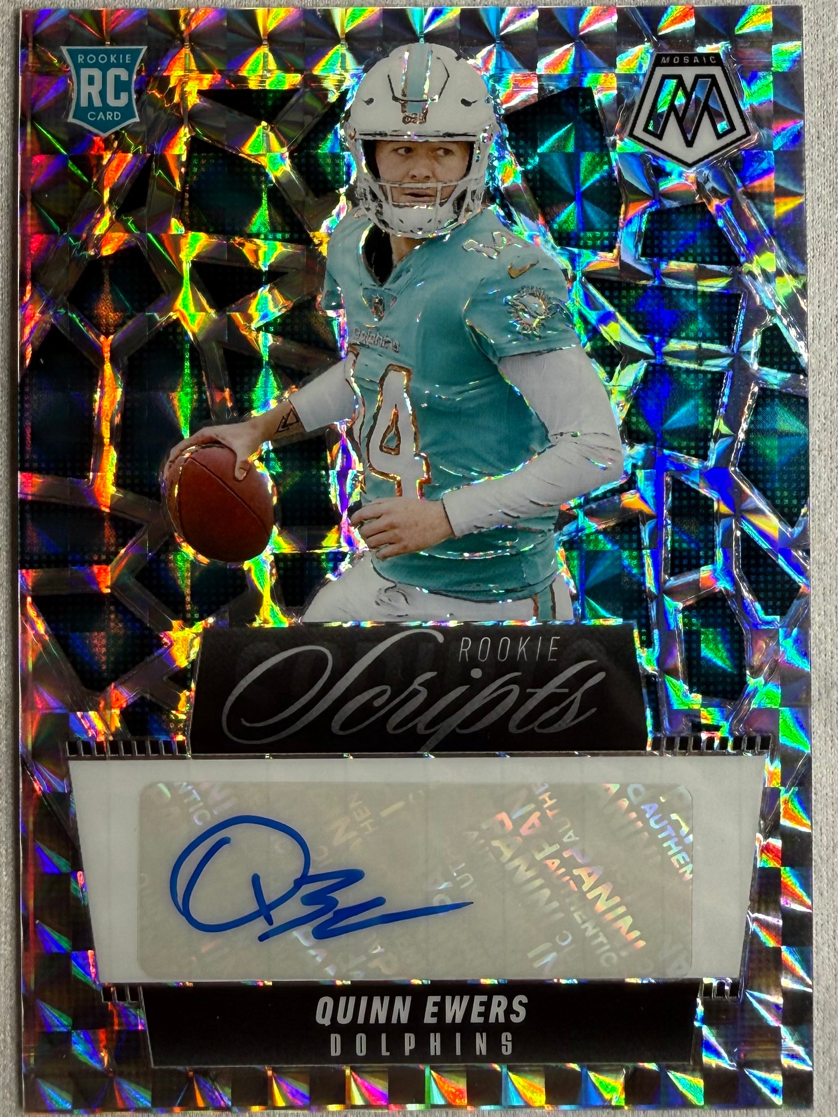 2025 Panini Mosaic Rookie Scripts Auto Quinn Ewers #RS-QES