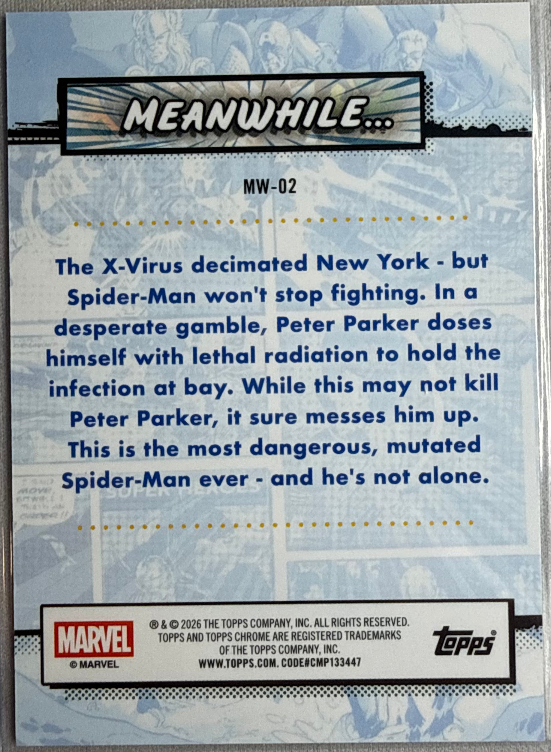 Radioactive Spider Man 2026 Topps Chrome Marvel Meanwhile... #MW-02