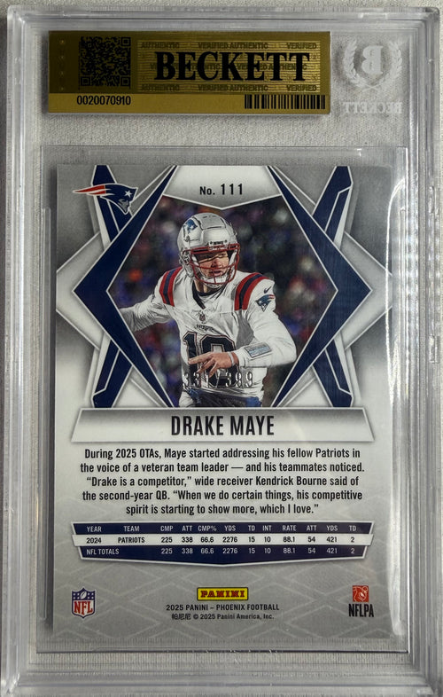 2025 Drake Maye Phoenix Red Winter /399 #111 BGS 9.5