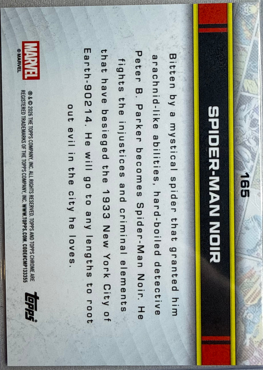 Spider-Man Noir 2026 Topps Chrome Ray Wave #165