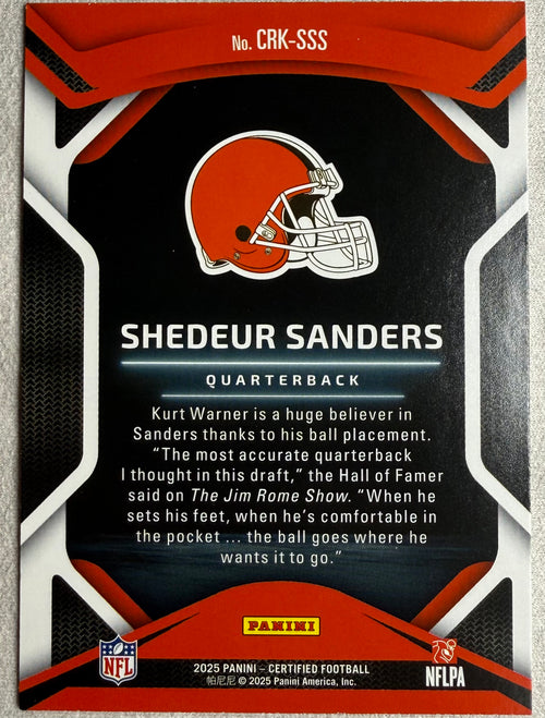 2025 Panini Certified Mirror Rookie Shedeur Sanders #CRK-SSS