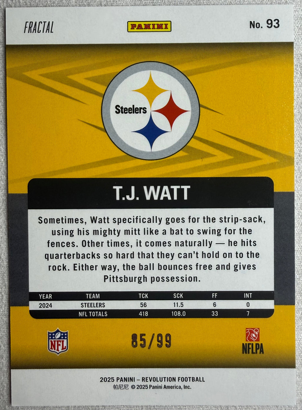 T.J. Watt 2025 Revolution Fractal /99 #93