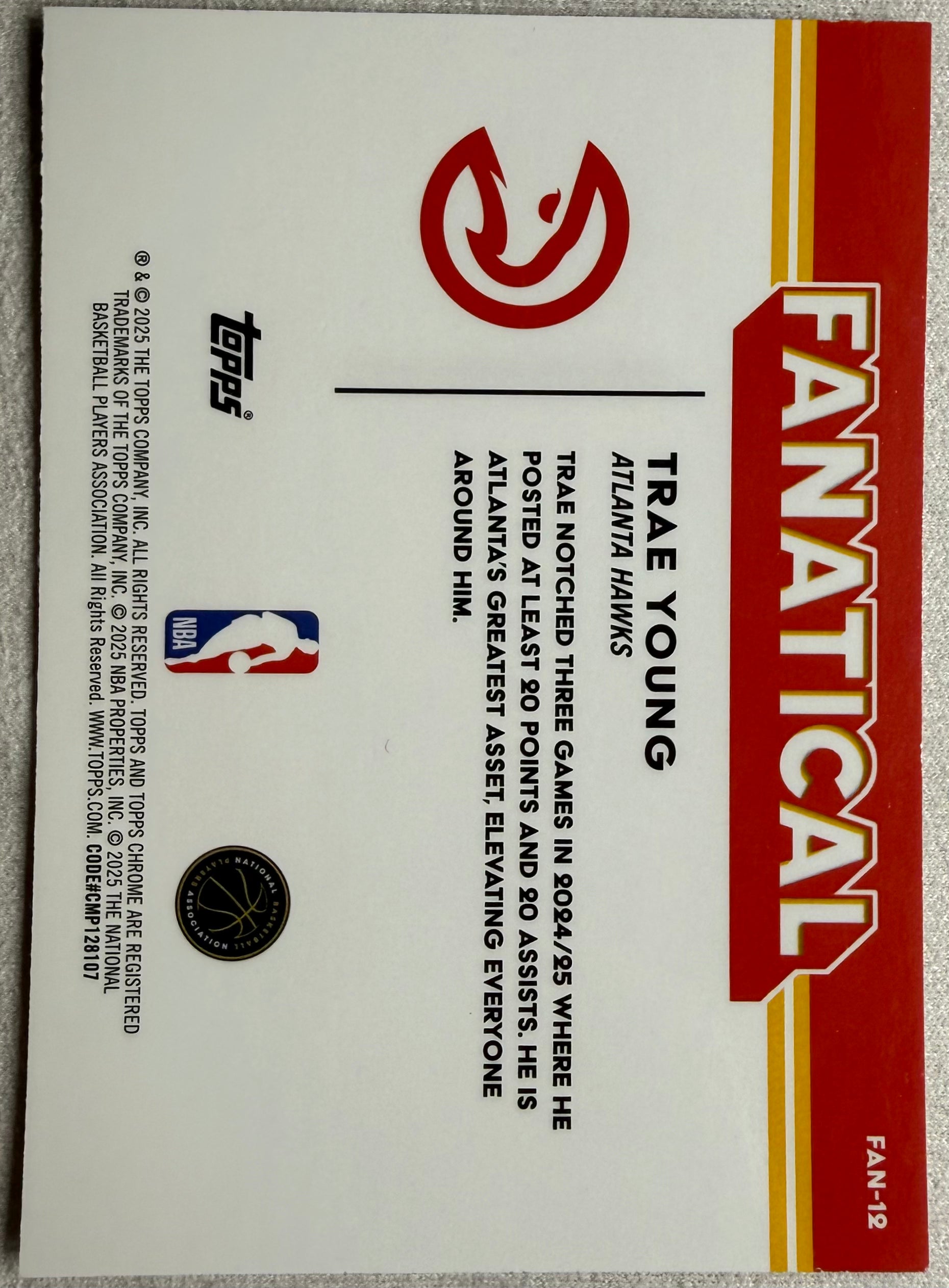 2025 Topps Chrome Fanatical Trae Young #FAN-10