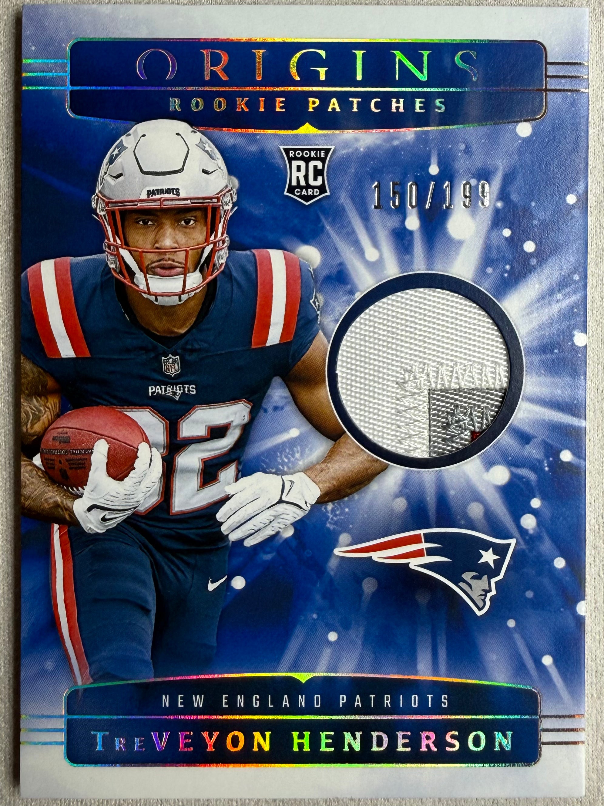 2025 Panini Origins Rookie Patches Treveyon Henderson /199 #RPH-THIN