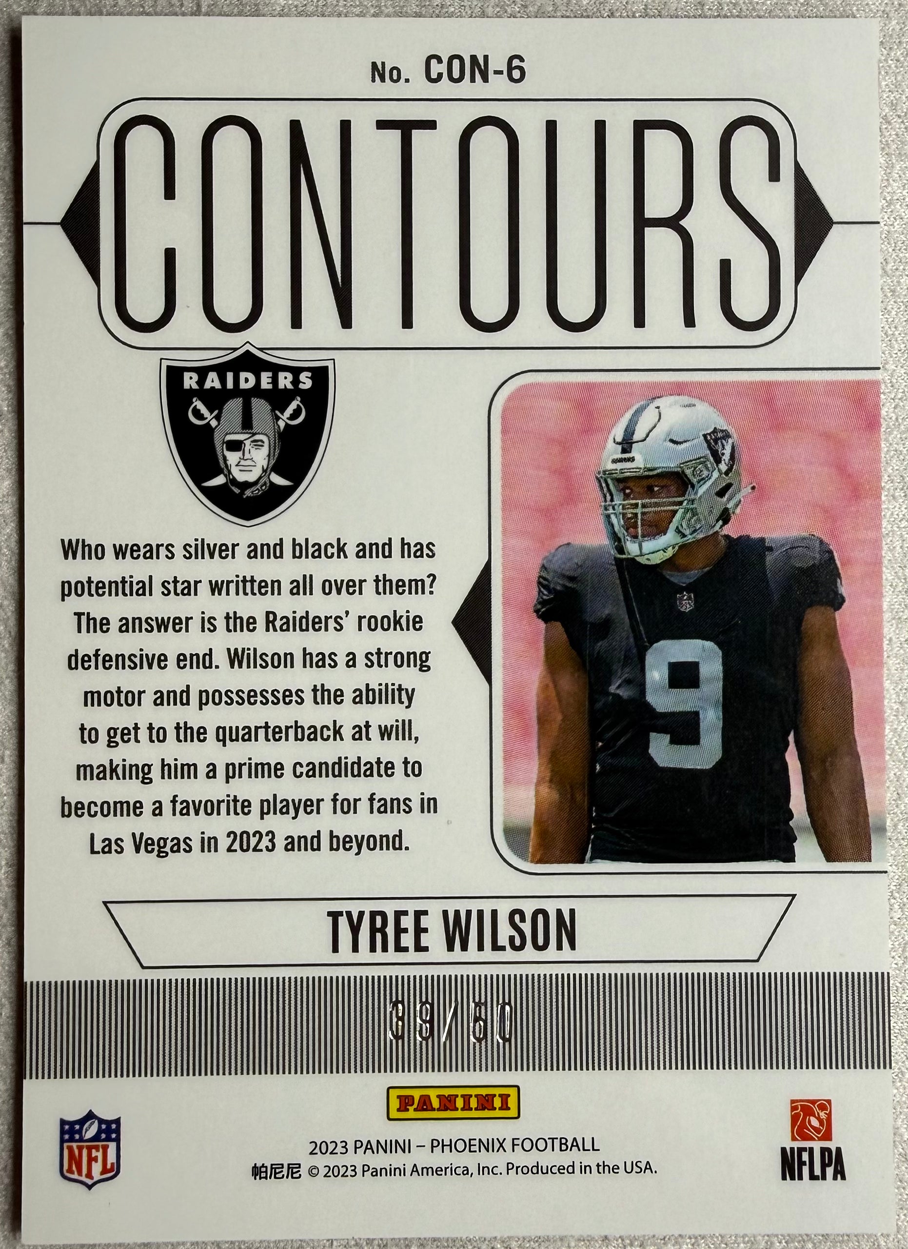 Tyree Wilson 2023 Phoenix Contours Rookie /50 #CON-6