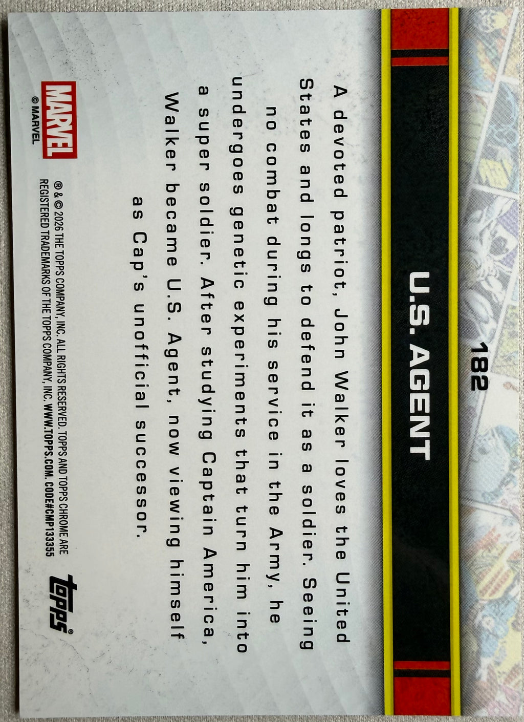 U.S. Agent 2026 Topps Chrome Marvel #182