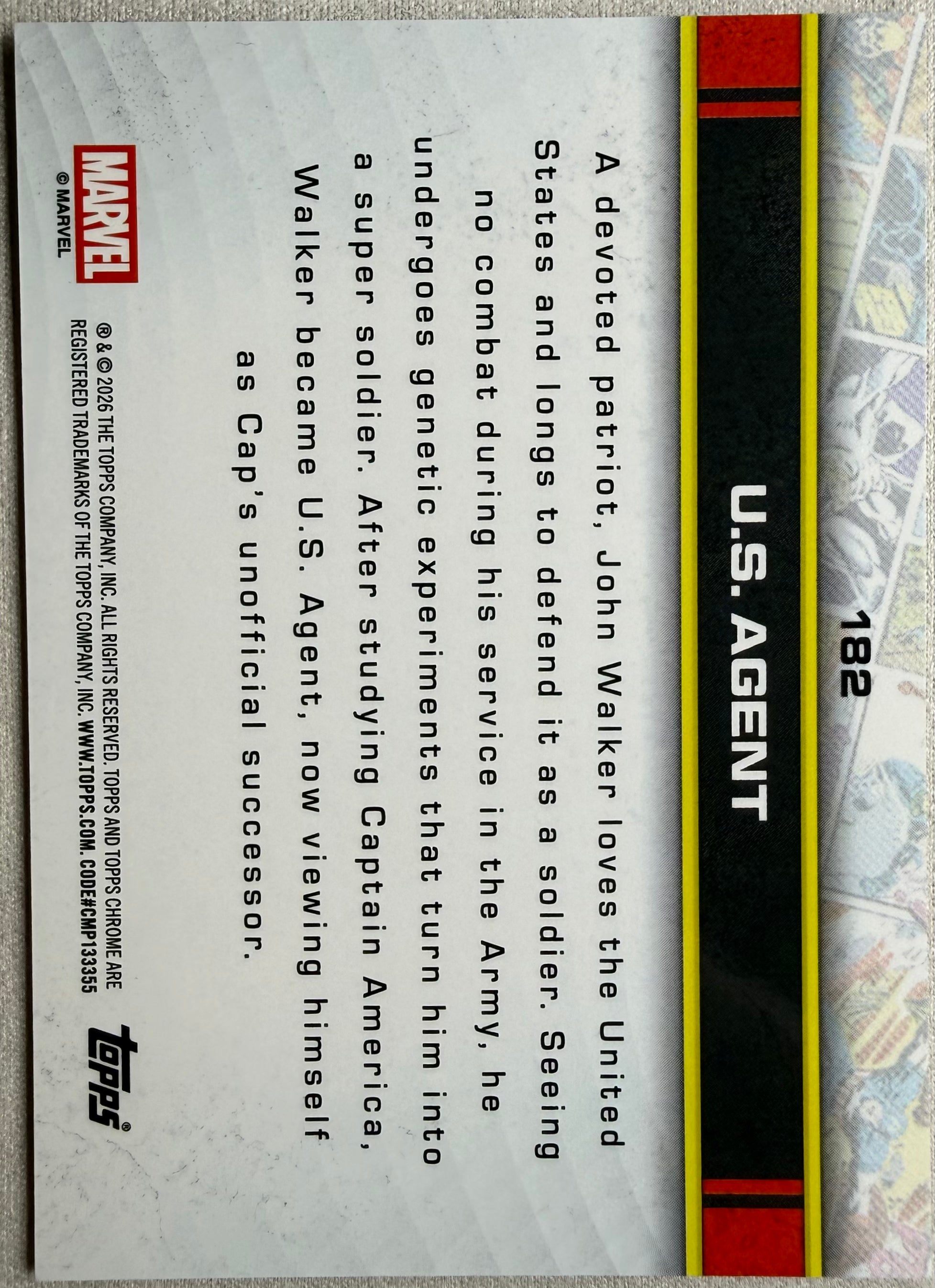 U.S. Agent 2026 Topps Chrome Marvel #182