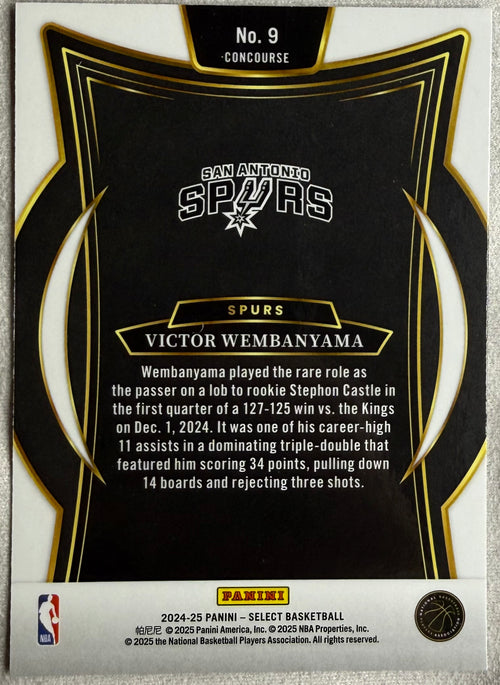 2024-25 Panini Select Concourse Victor Wembanyama #9