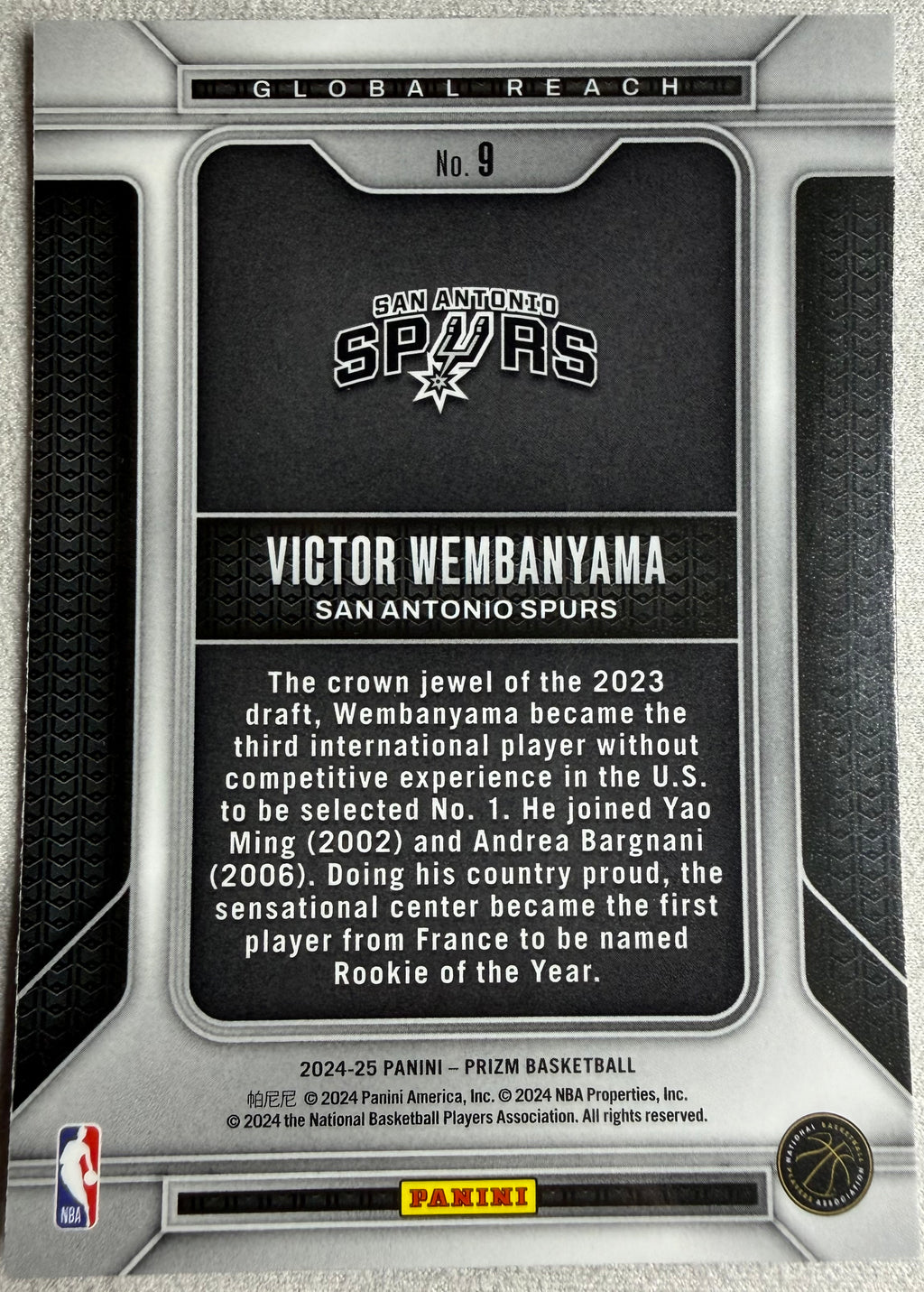 2024-25 Panini Prizm Global Reach Victor Wembanyama #9