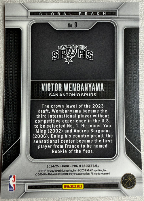 2024-25 Panini Prizm Global Reach Victor Wembanyama #9